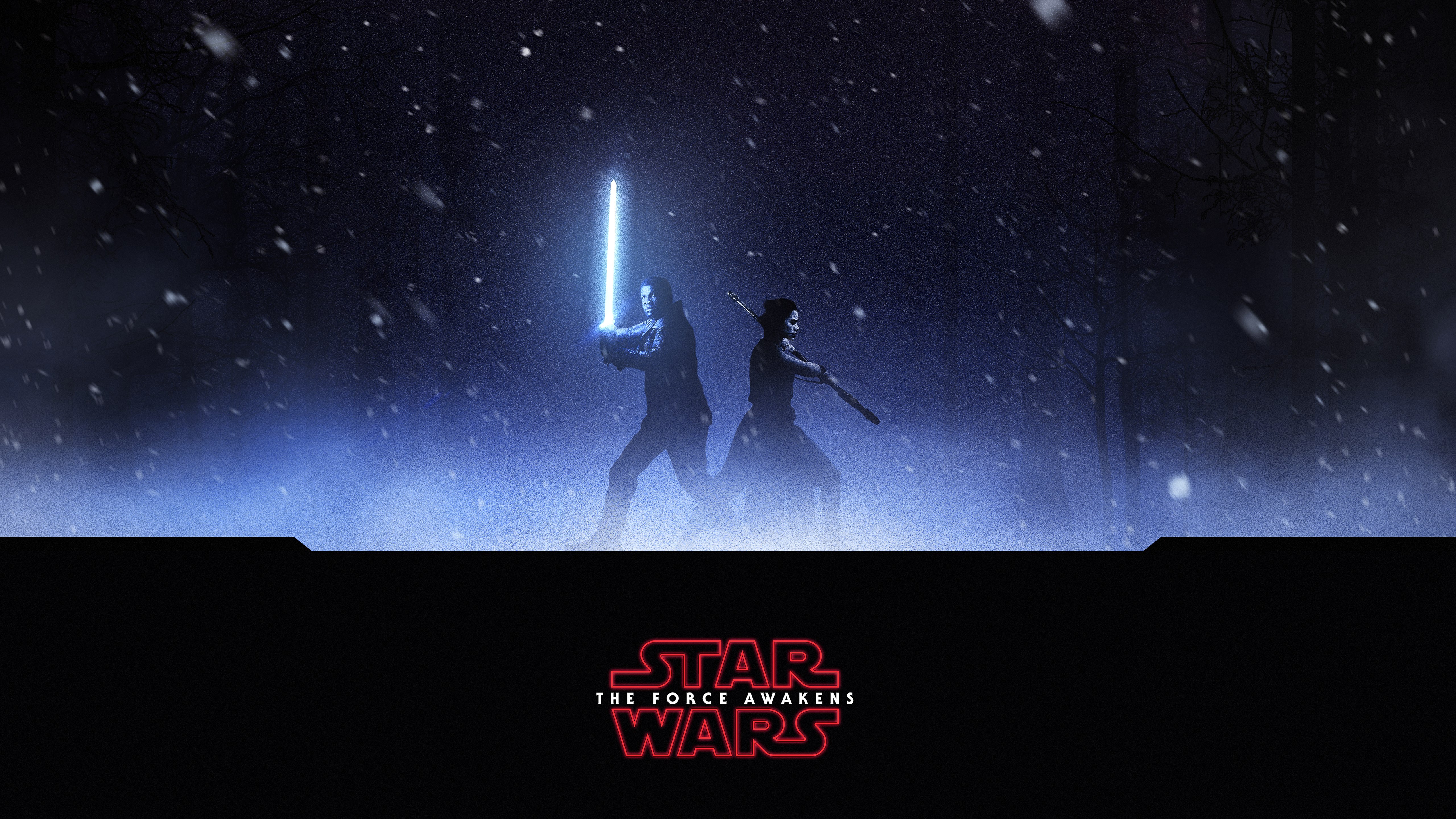 movie, star wars episode vii: the force awakens, finn (star wars), lightsaber, rey (star wars), star wars