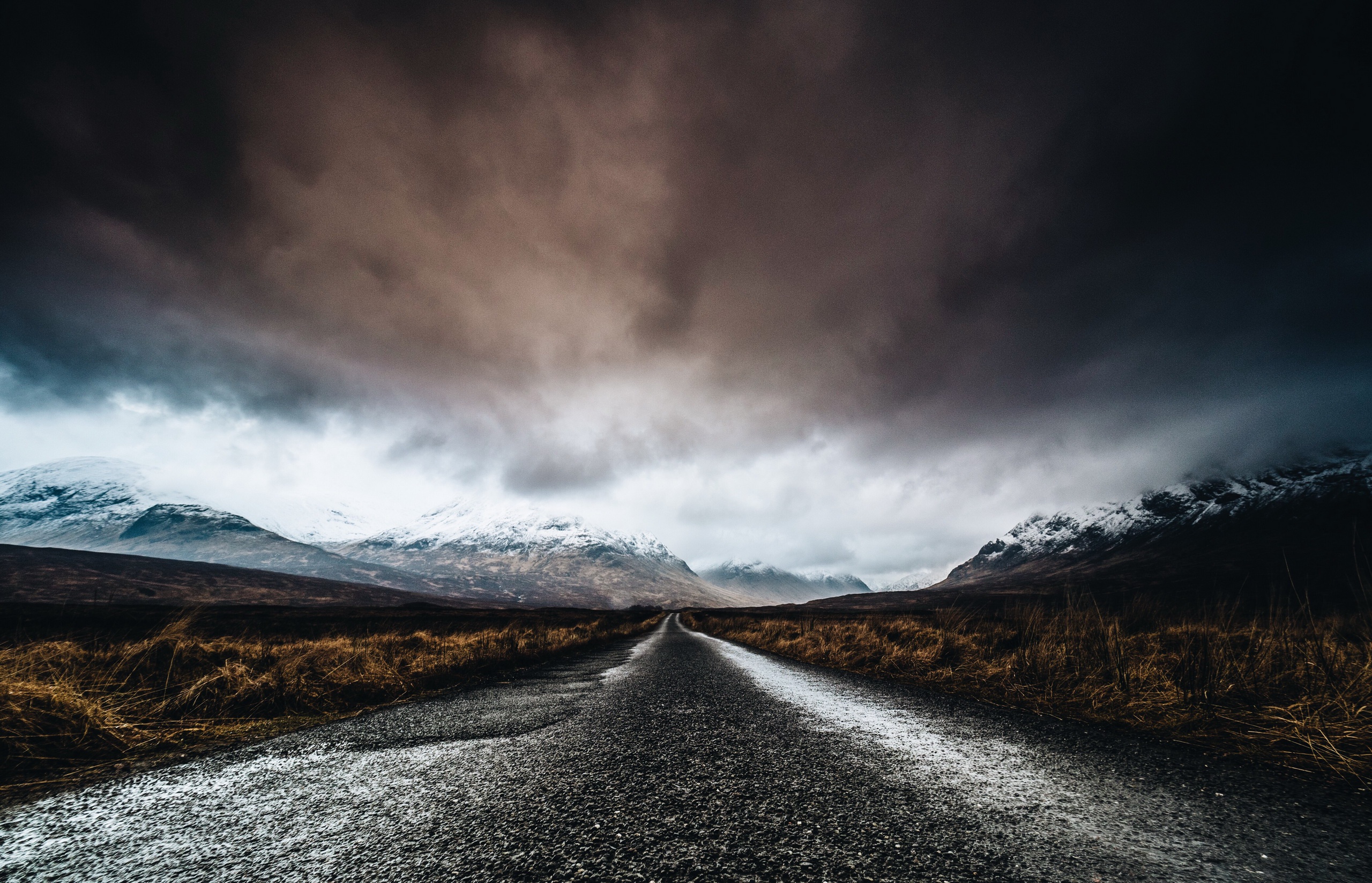 Download mobile wallpaper Landscape, Nature, Mountain, Road, Cloud, Man Made for free.