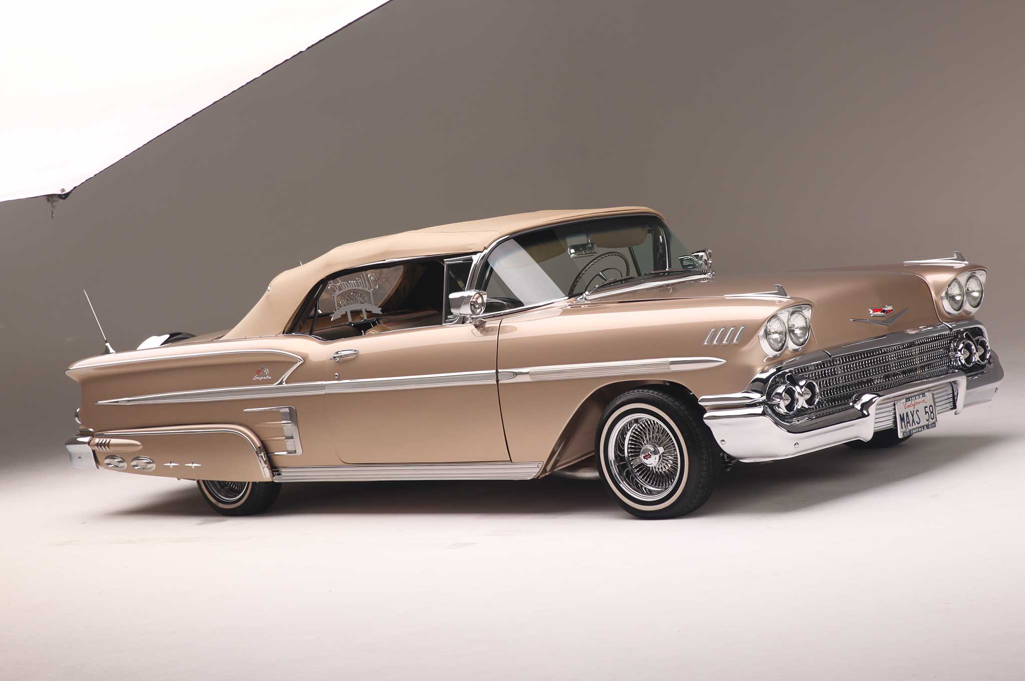 392722 descargar fondo de pantalla vehículos, chevrolet impala, 1958 chevrolet impala, lowrider, coche musculoso, chevrolet: protectores de pantalla e imágenes gratis