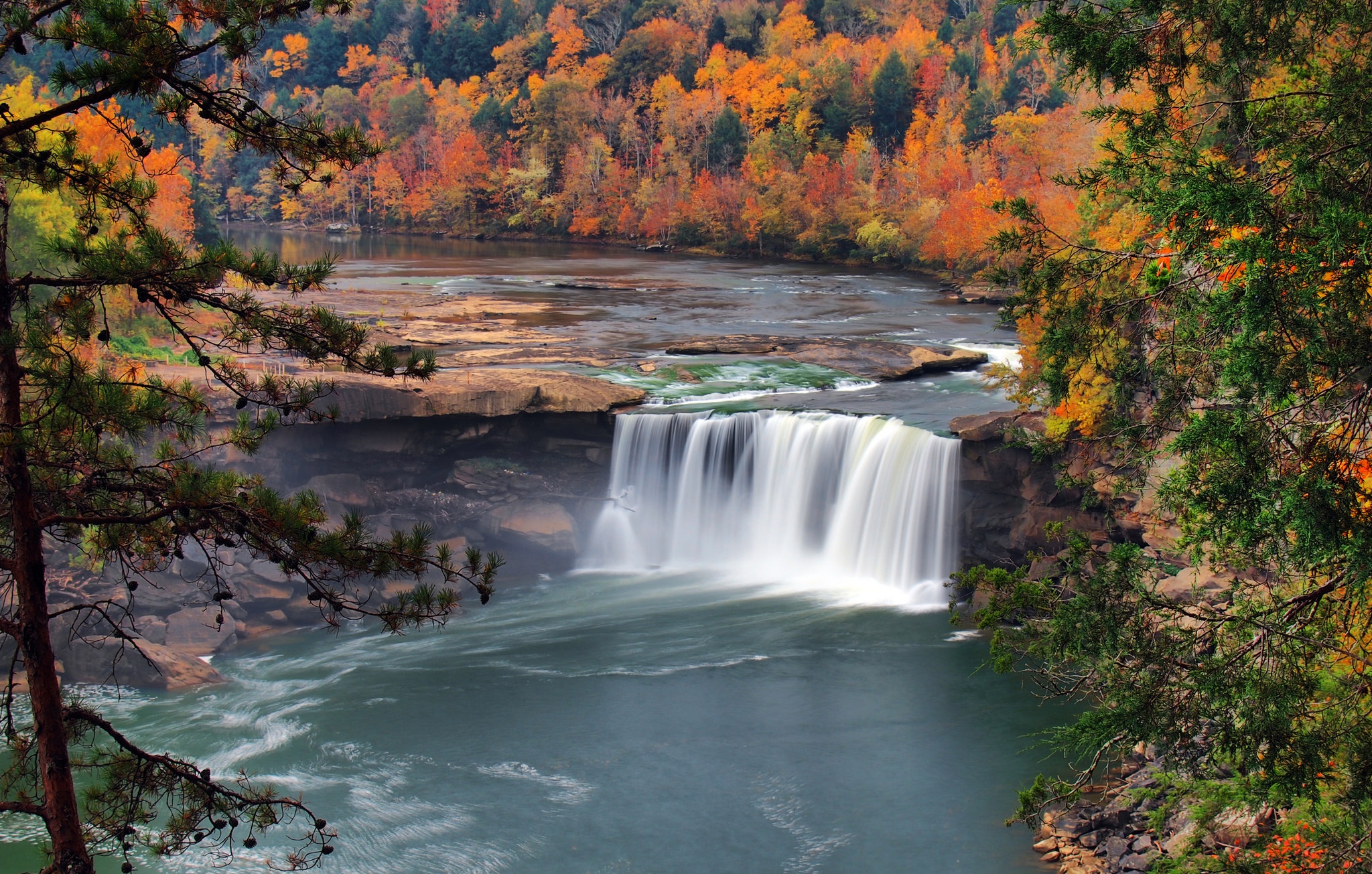 PCデスクトップに自然, 川, 秋, 滝, 地球画像を無料でダウンロード