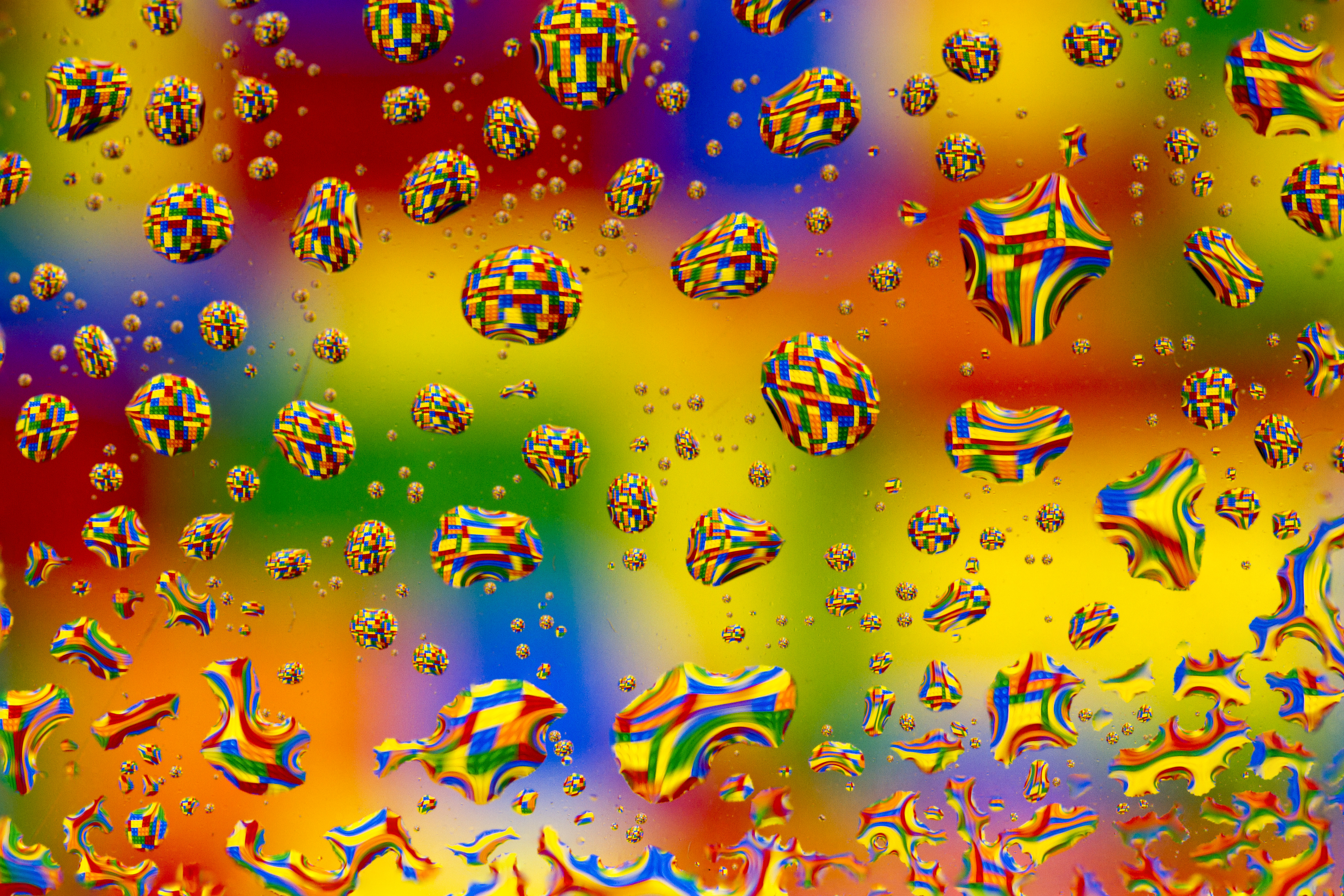 66203 скачать обои разноцветный, пиксели, абстракция, искажение, пузыри, капли - заставки и картинки бесплатно
