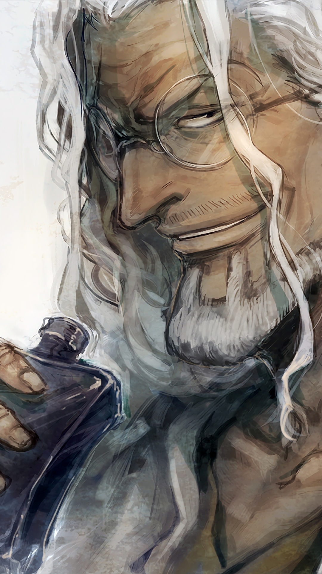Download mobile wallpaper Anime, Glasses, White Hair, One Piece, Alcohol, Silvers Rayleigh for free.