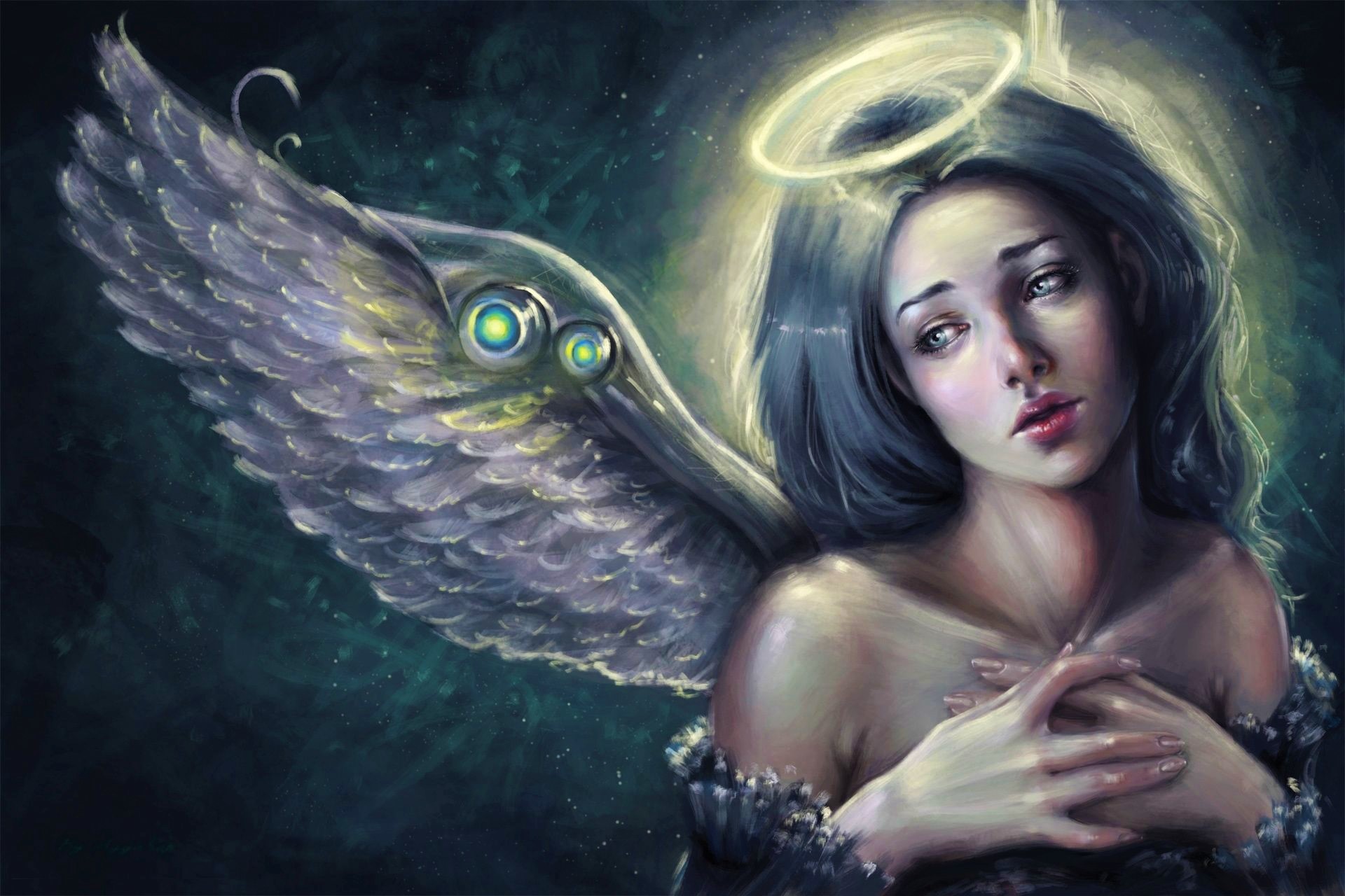 Download mobile wallpaper Fantasy, Wings, Sad, Angel for free.