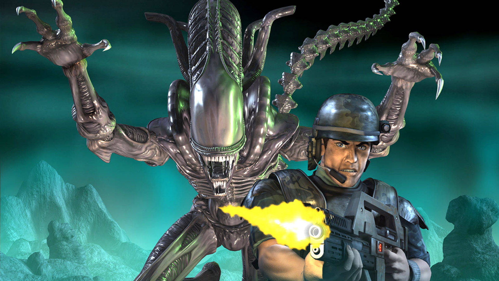 Handy-Wallpaper Aliens Gegen Predator 2, Raubtier, Computerspiele kostenlos herunterladen.