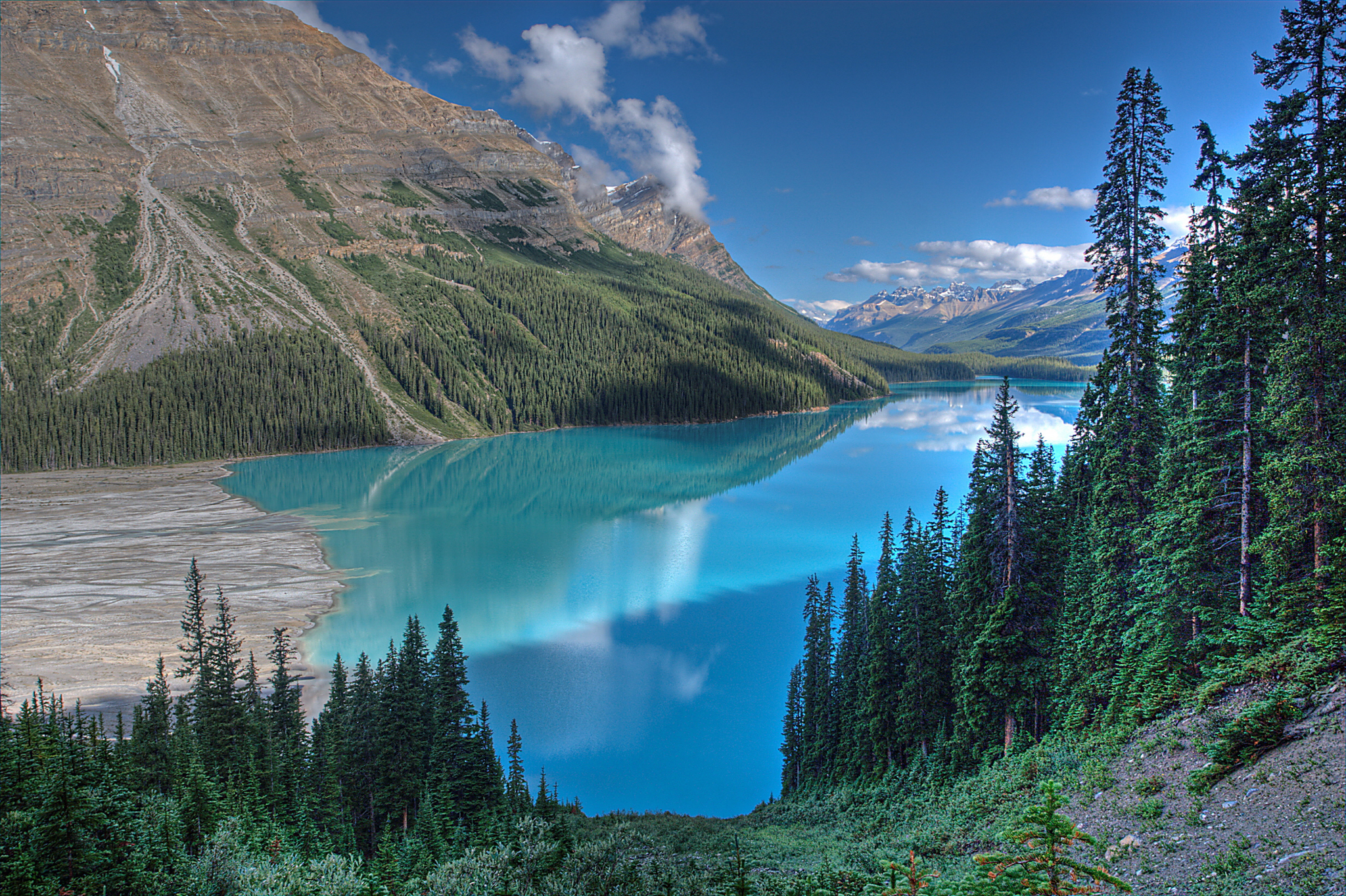 Laden Sie das Landschaft, Natur, Seen, See, Wald, Baum, Gebirge, Himmel, Erde/natur, Spiegelung-Bild kostenlos auf Ihren PC-Desktop herunter