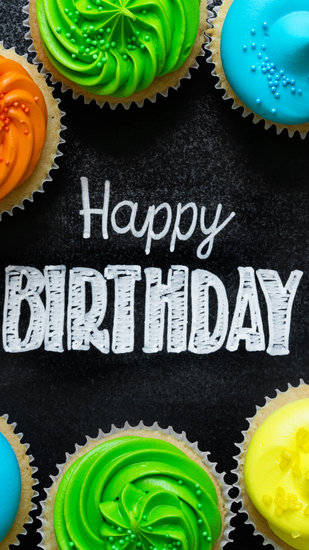 無料モバイル壁紙色, カップケーキ, 誕生日, ホリデー, 誕生日おめでとうをダウンロードします。