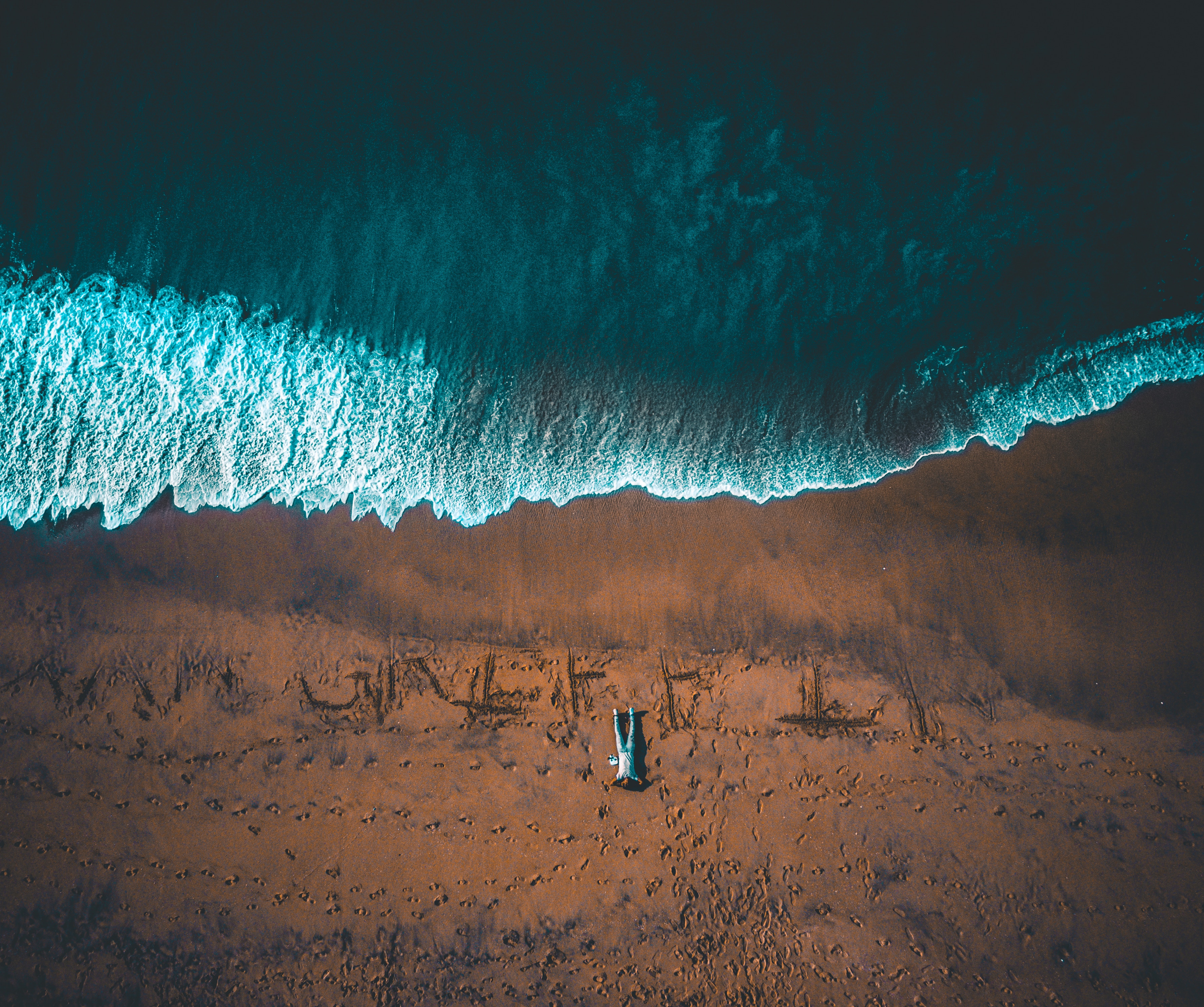 person, human, freedom, nature, view from above, shore, bank, ocean, surf