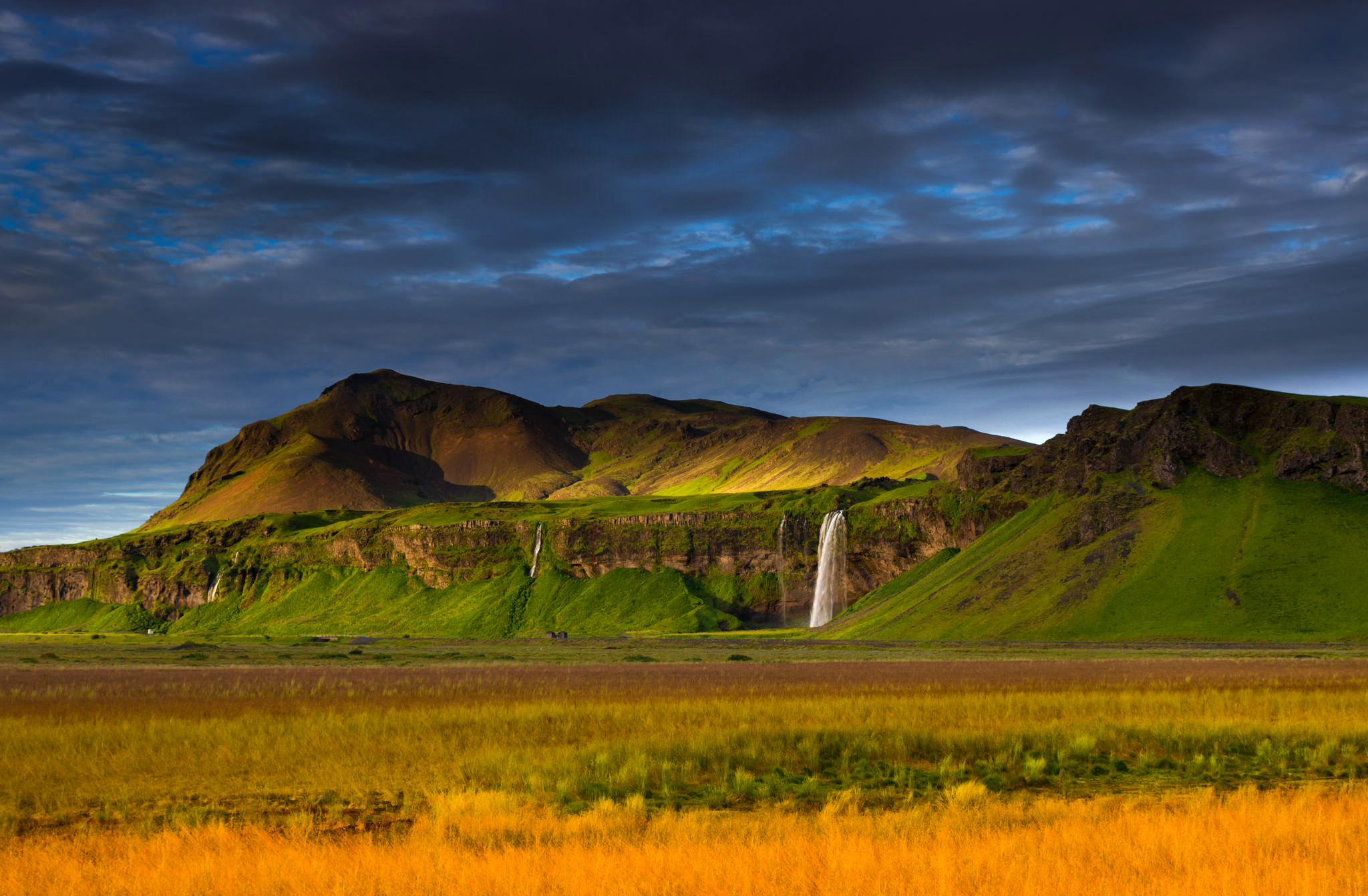 385277壁紙のダウンロード地球, セリャラントスフォス, アイスランド, 風景, 山, 自然, 滝-スクリーンセーバーと写真を無料で