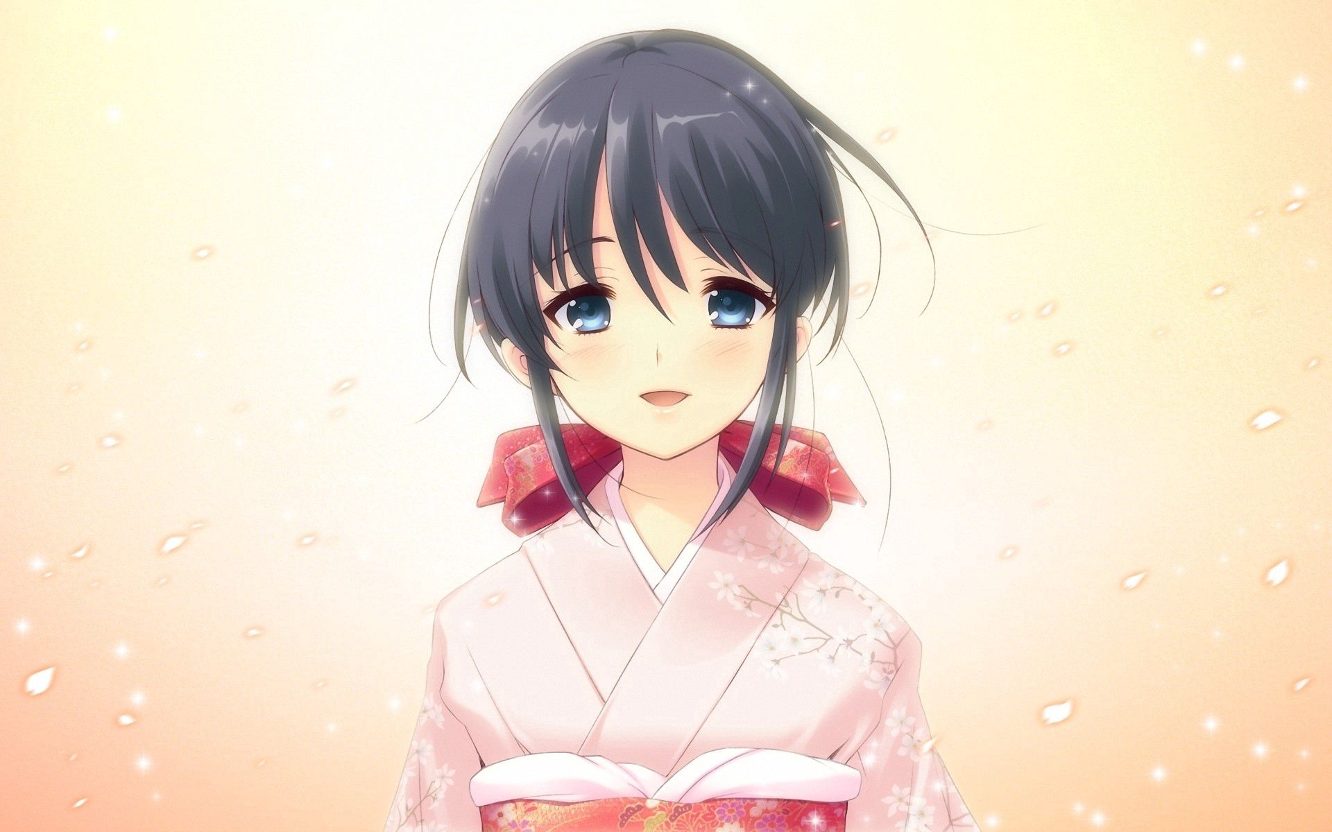 84851 descargar fondo de pantalla quimono, morena, anime, niña, muchacha, kimono: protectores de pantalla e imágenes gratis