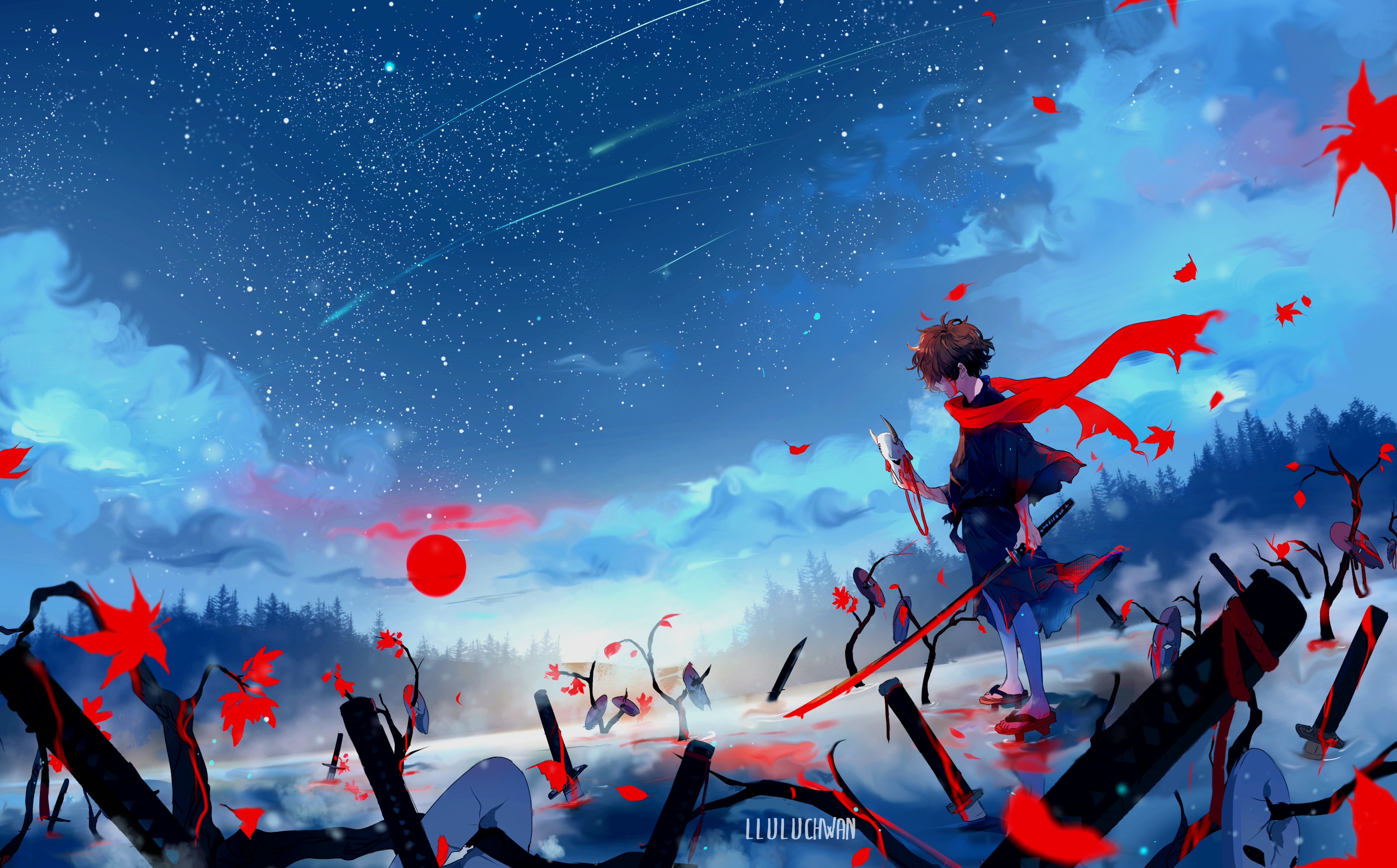 Free download wallpaper Anime, Starry Sky, Original on your PC desktop