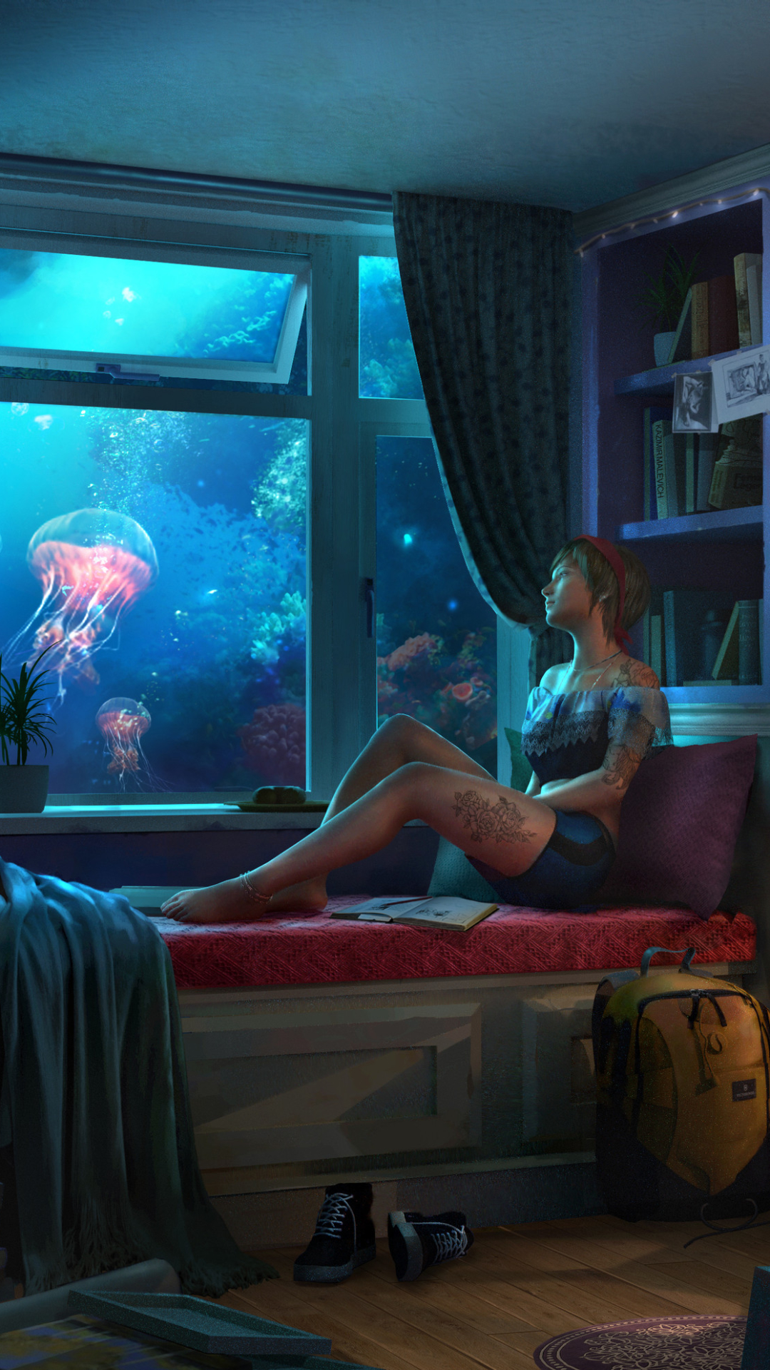 Download mobile wallpaper Fantasy, Room, Women for free.