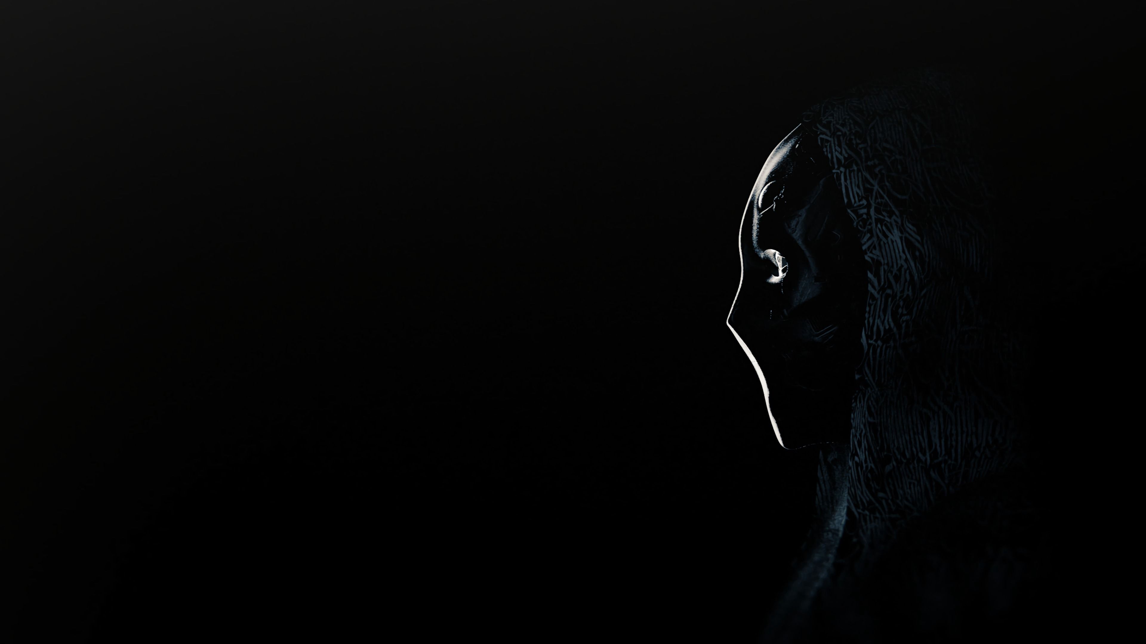 Desktop FHD dark, anonymous, black, mask, profile