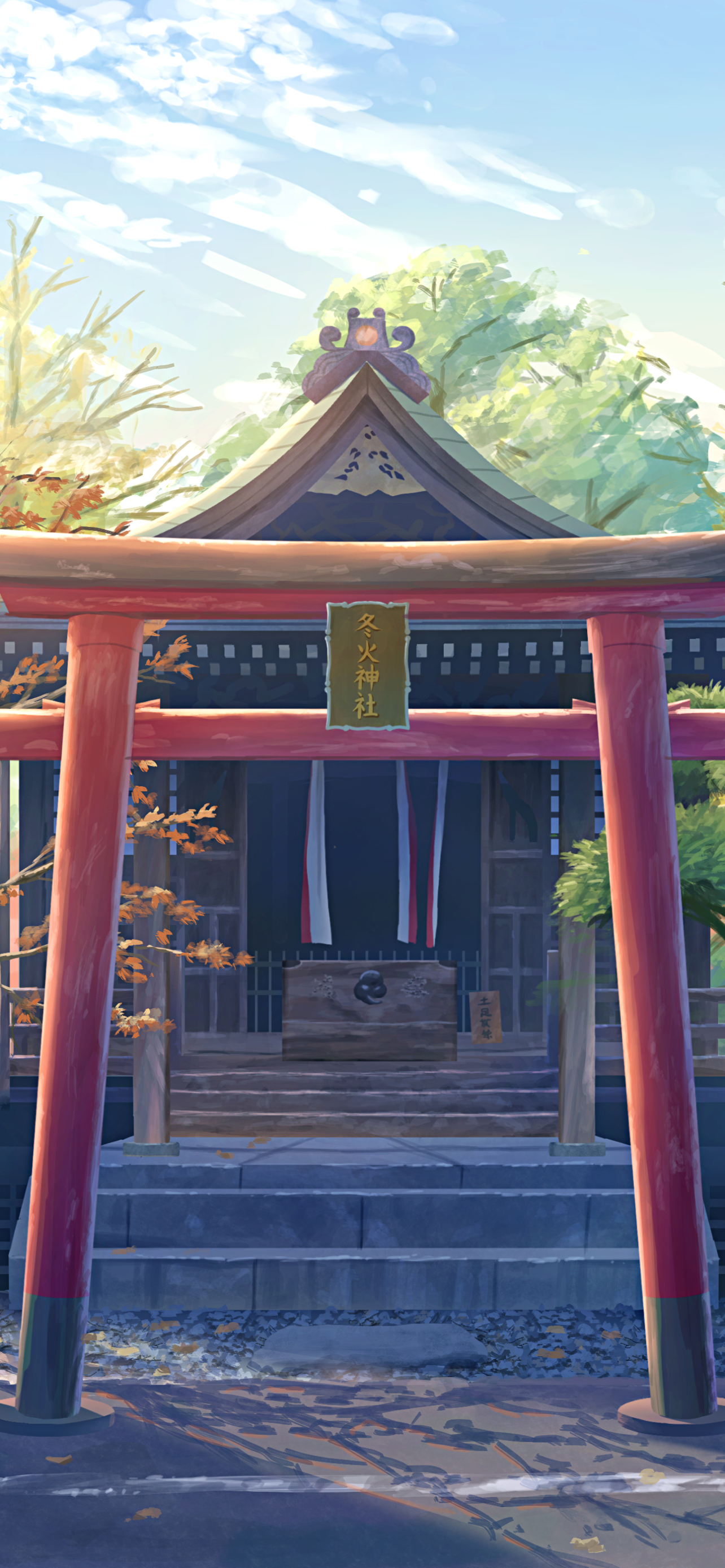 Descarga gratuita de fondo de pantalla para móvil de Torii, Santuario, Animado.