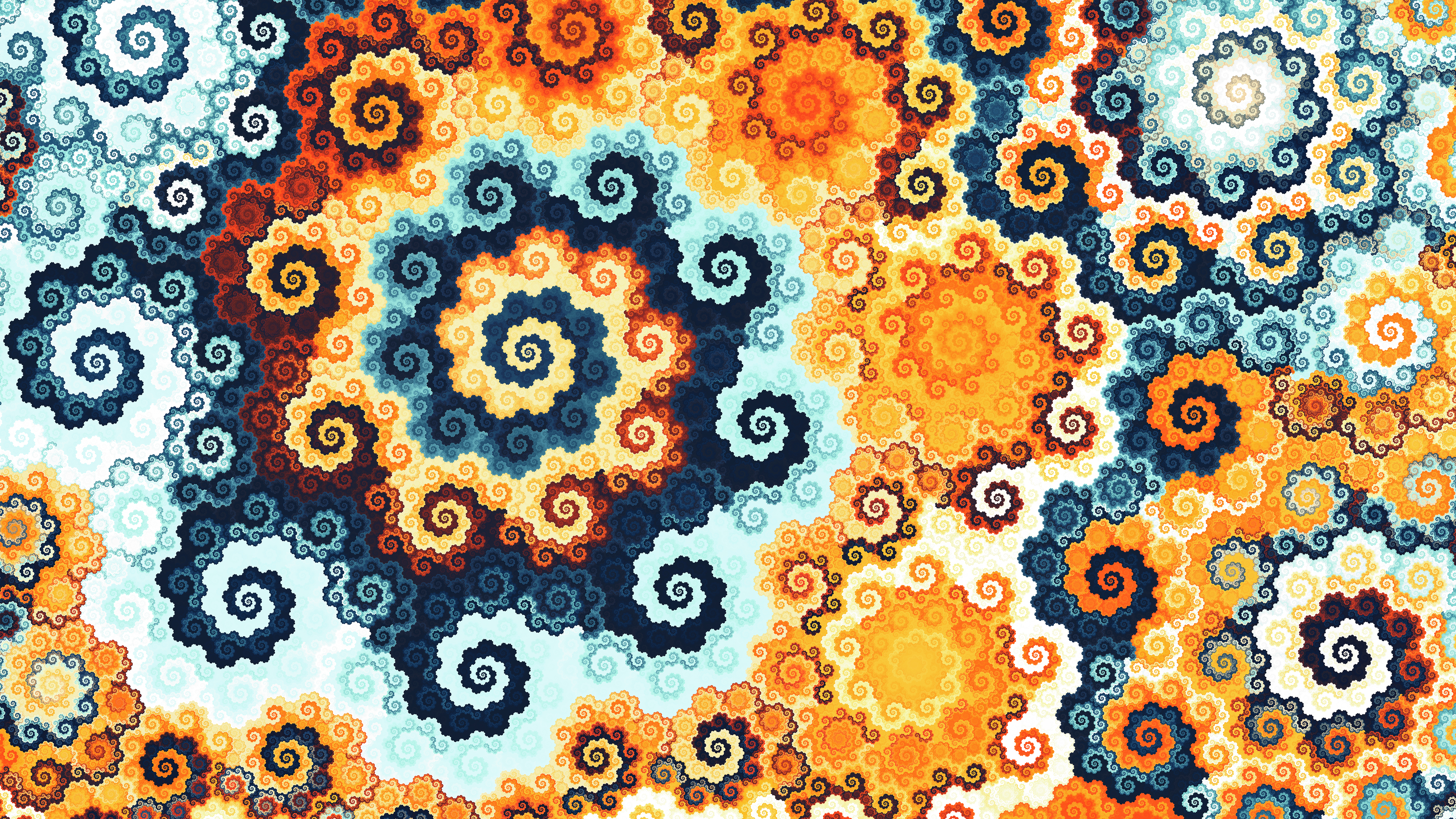 fractal, pattern, abstract, multicolored, motley, swirling, involute