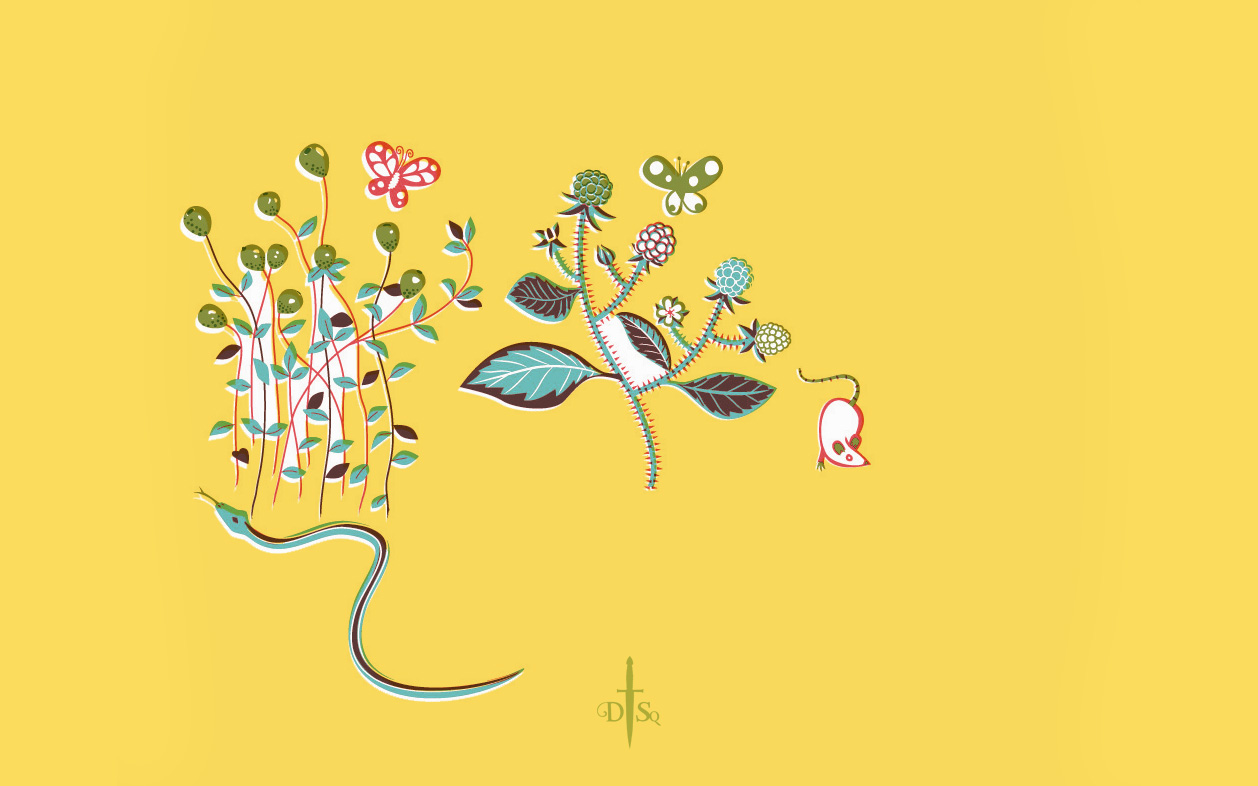 1514359 завантажити картинку художній, природа, метелик, миша, рослина, змія - шпалери і заставки безкоштовно
