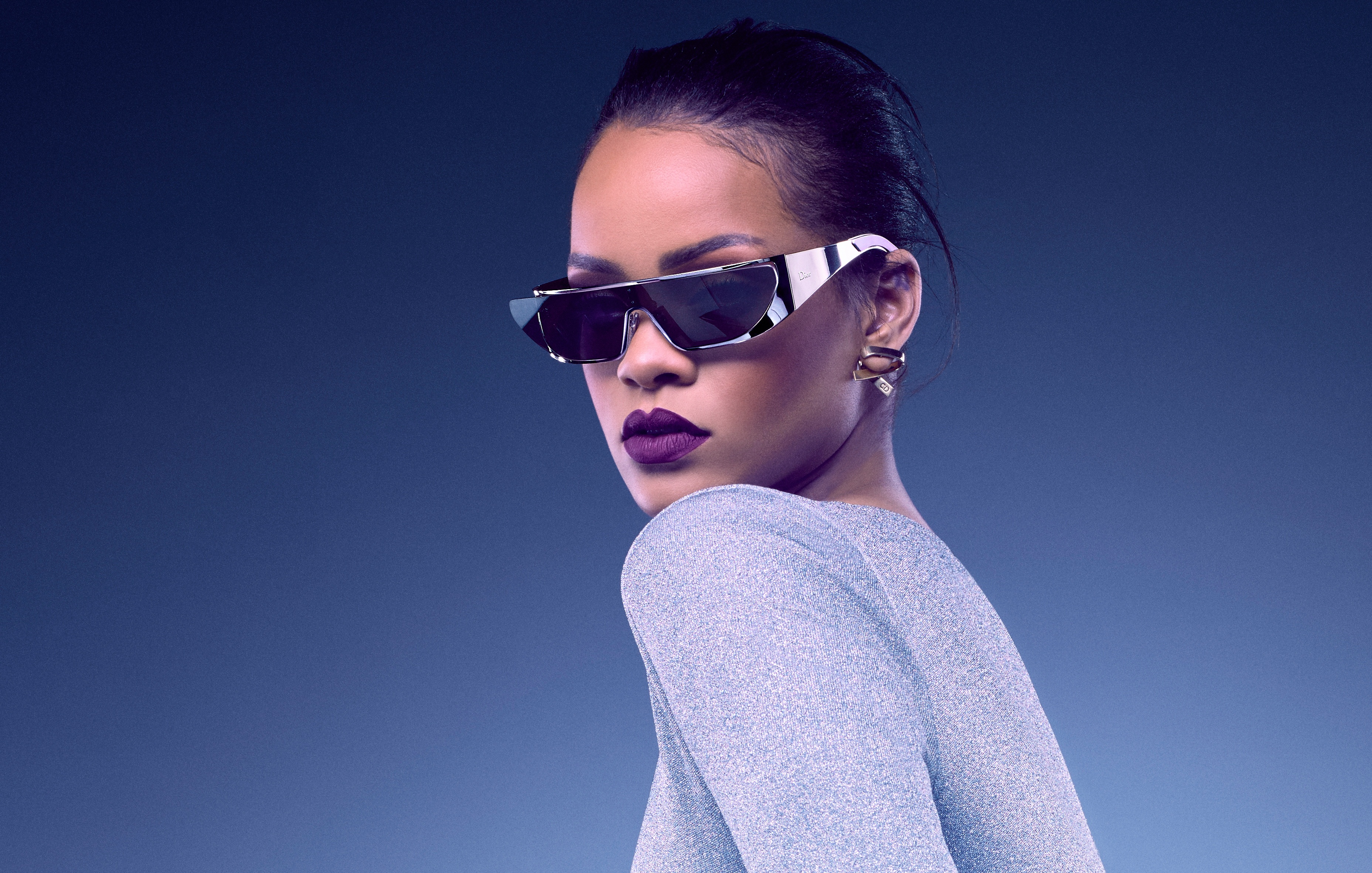 Download mobile wallpaper Music, Rihanna, Singer, Brunette, Sunglasses, Lipstick, Barbadian for free.