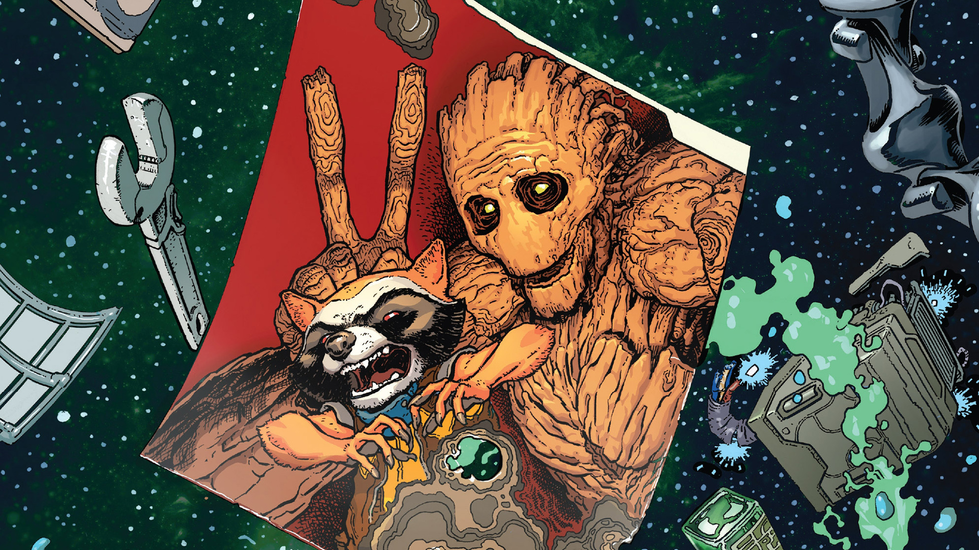 Download mobile wallpaper Comics, Guardians Of The Galaxy, Rocket Raccoon, Groot for free.