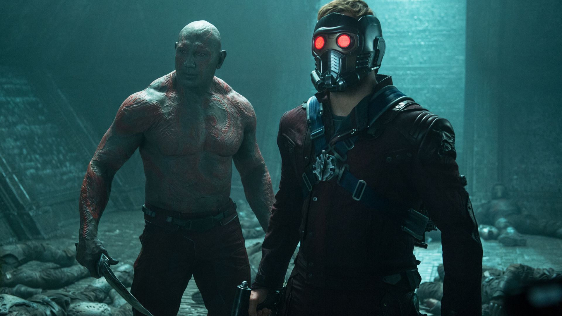 Download mobile wallpaper Movie, Guardians Of The Galaxy, Star Lord, Drax The Destroyer for free.