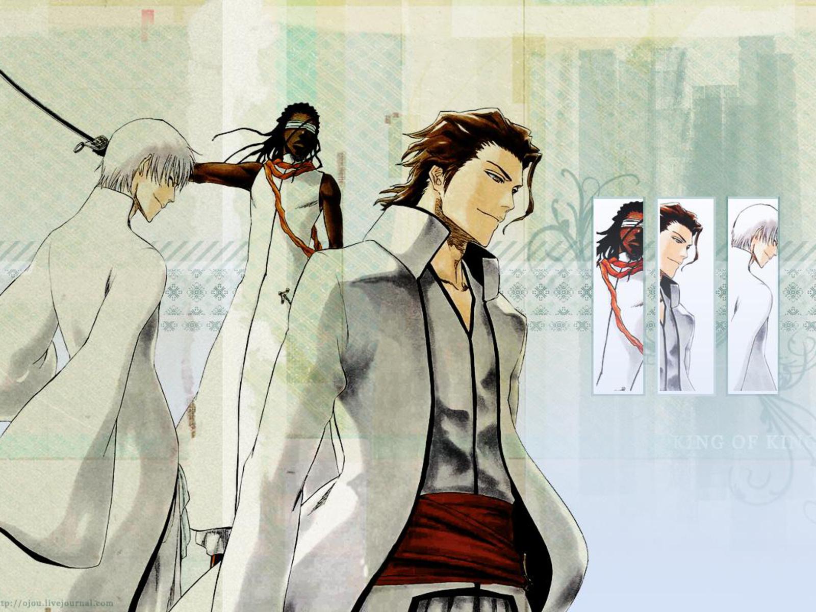 Download mobile wallpaper Anime, Bleach, Sōsuke Aizen, Gin Ichimaru, Kaname Tosen for free.
