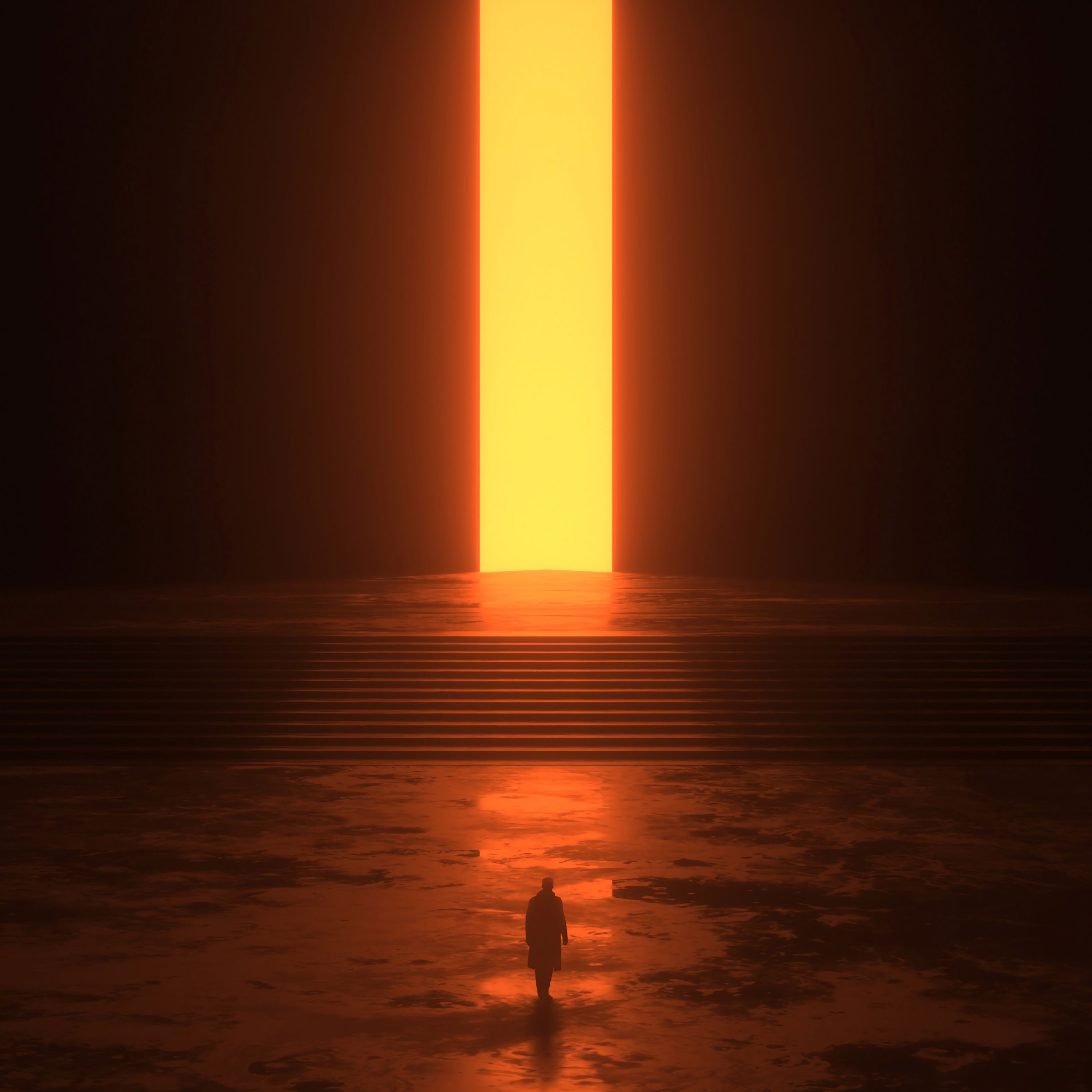 art, portal, dark, silhouette, glow phone background