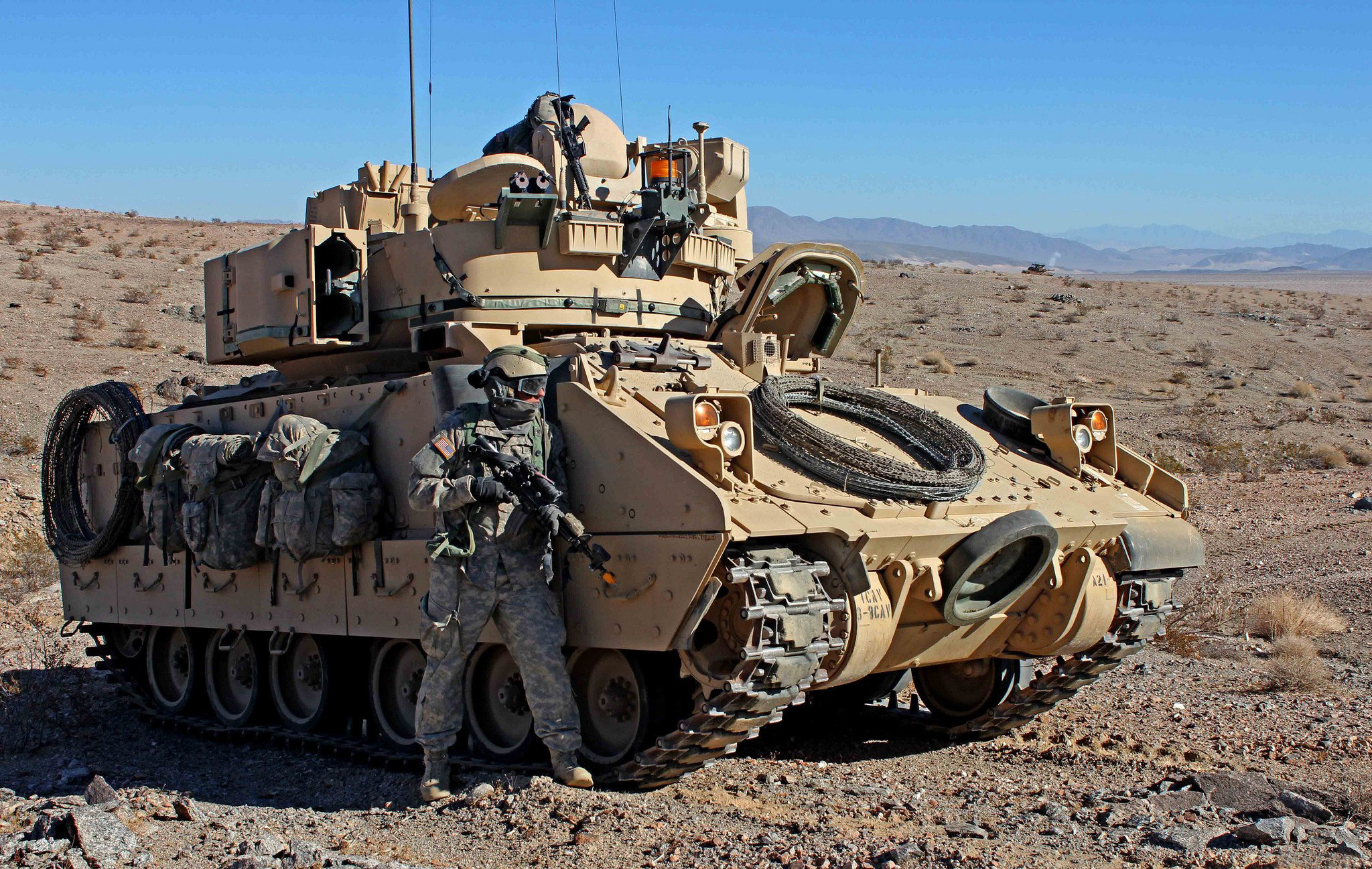 military, armored personnel carrier, m2 bradley, soldier, armored fighting vehicle