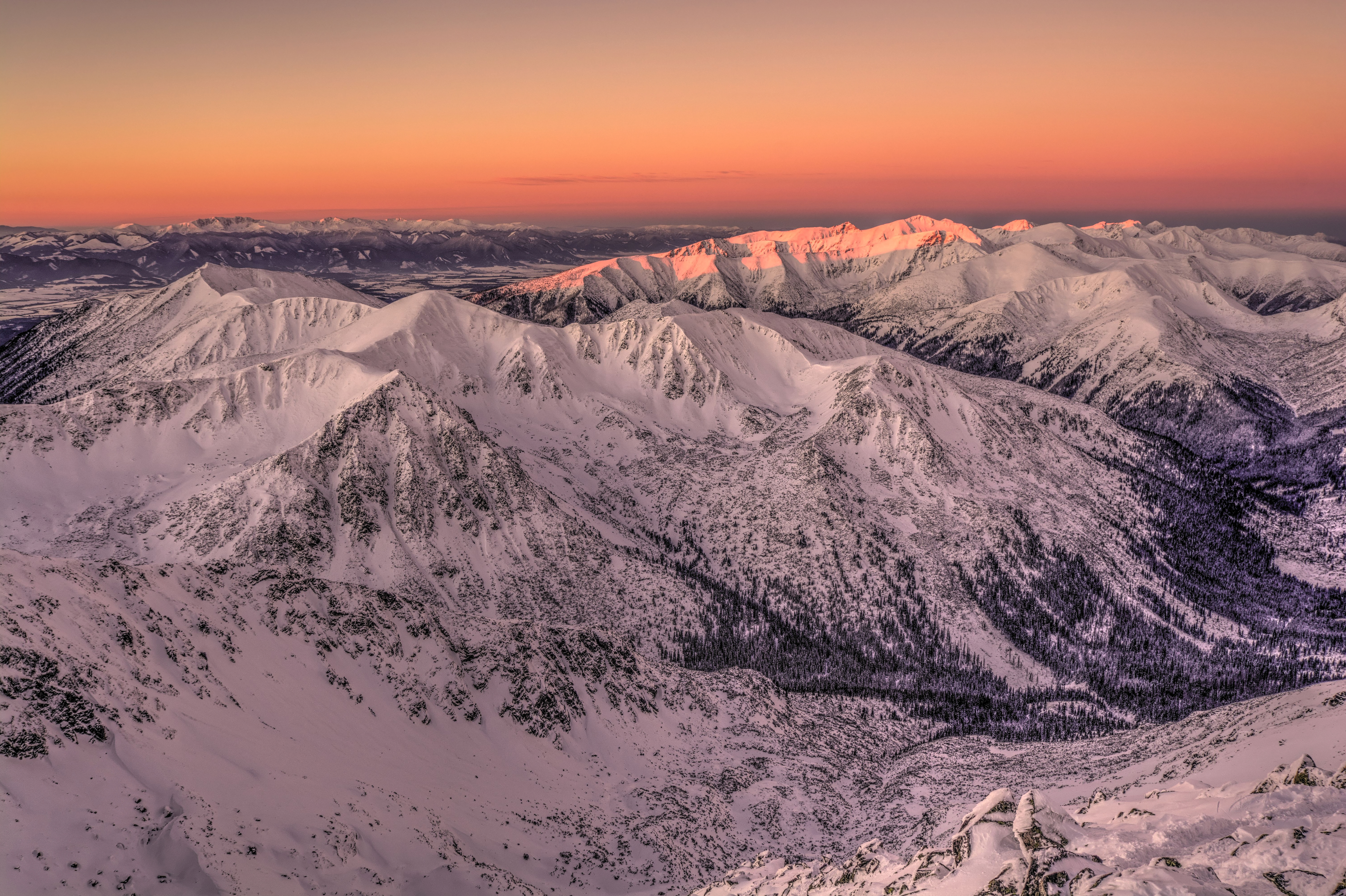 Laden Sie das Natur, Sunset, Sky, Mountains, Felsen, Die Steine, Schneebedeckt, Snowbound, Schnee-Bild kostenlos auf Ihren PC-Desktop herunter