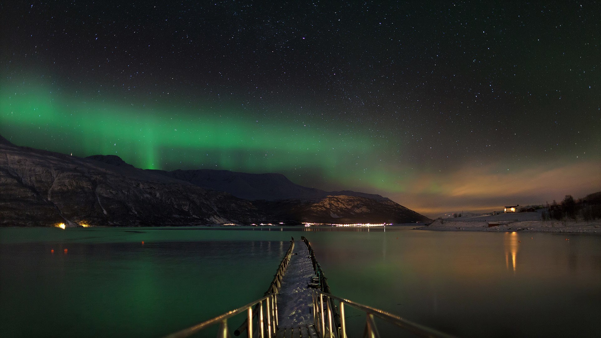 norway, aurora borealis, photography, lofoten, earth, lake, mountain, night, snow, winter