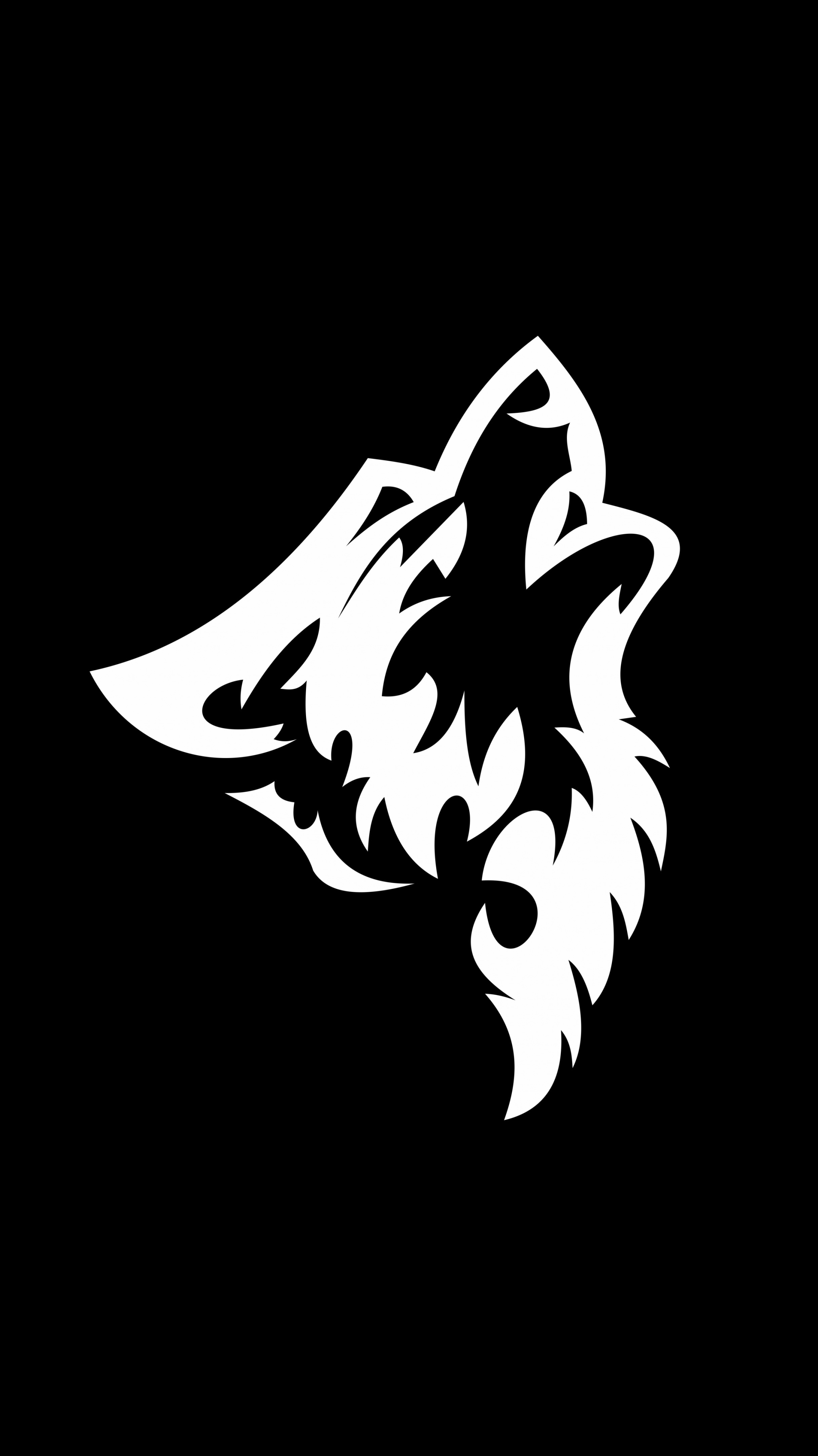 Download mobile wallpaper Wolf, Animal, Artistic, Black & White for free.