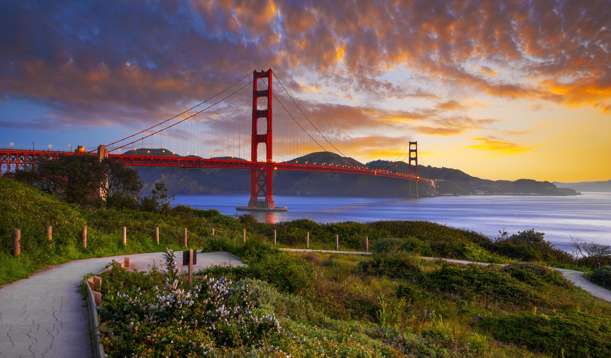 Download mobile wallpaper Golden Gate, California, Bridge, Bridges, Man Made for free.