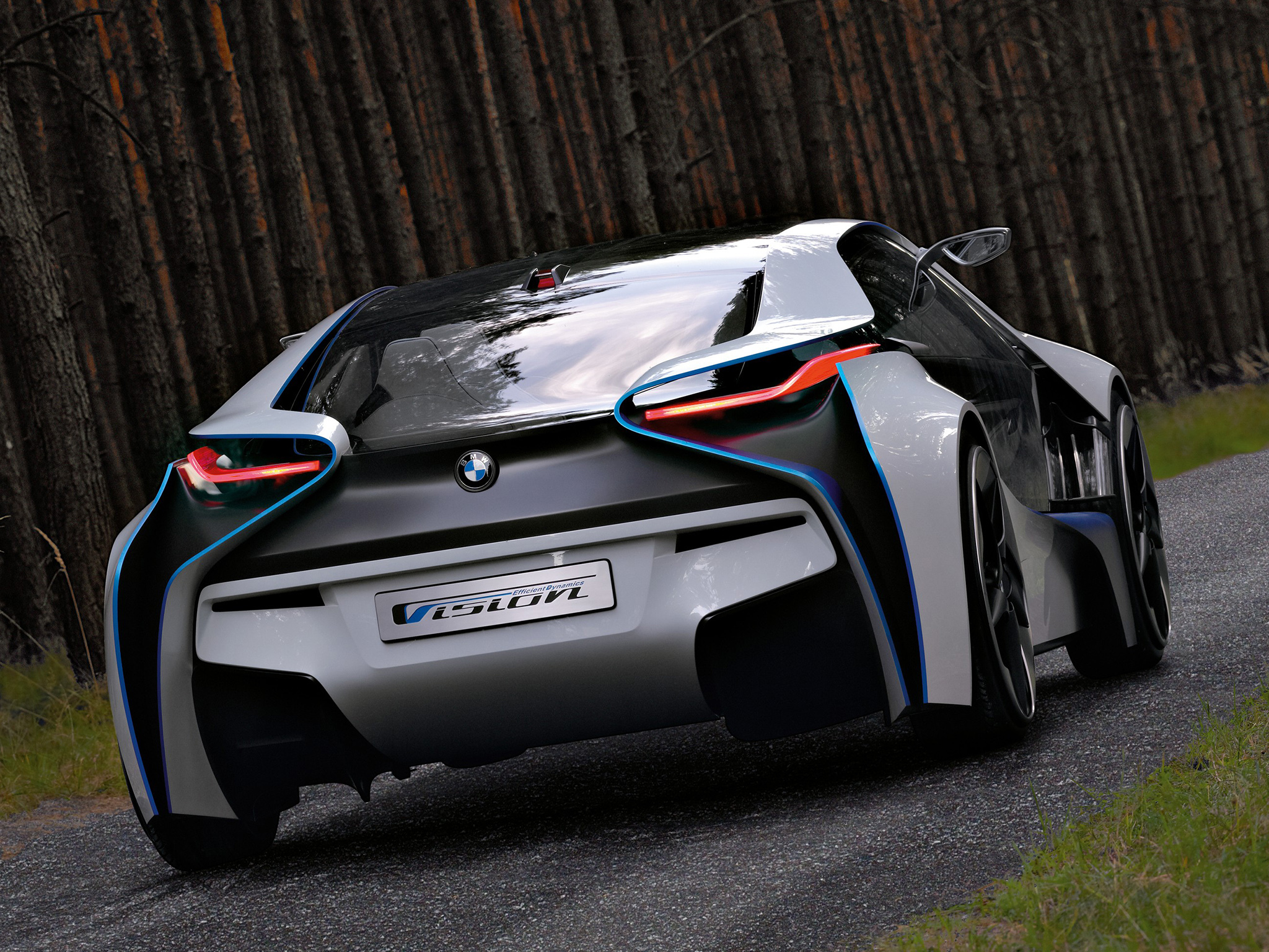 bmw, cars, concept, back view, rear view, vision, efficientdynamics