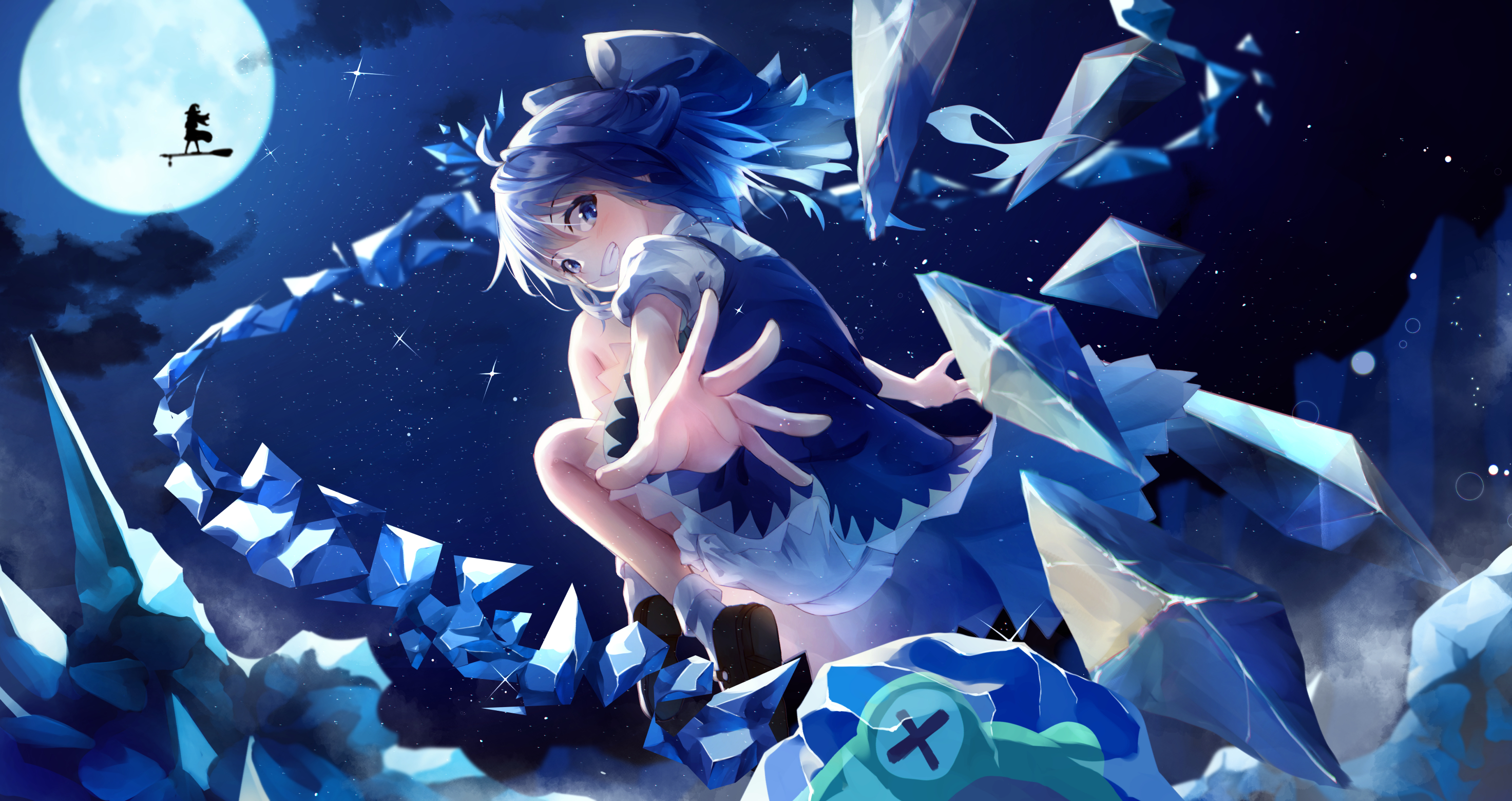 Descarga gratuita de fondo de pantalla para móvil de Animado, Pelo Azul, Touhou, Marisa Kirisame, Cirno (Touhou).