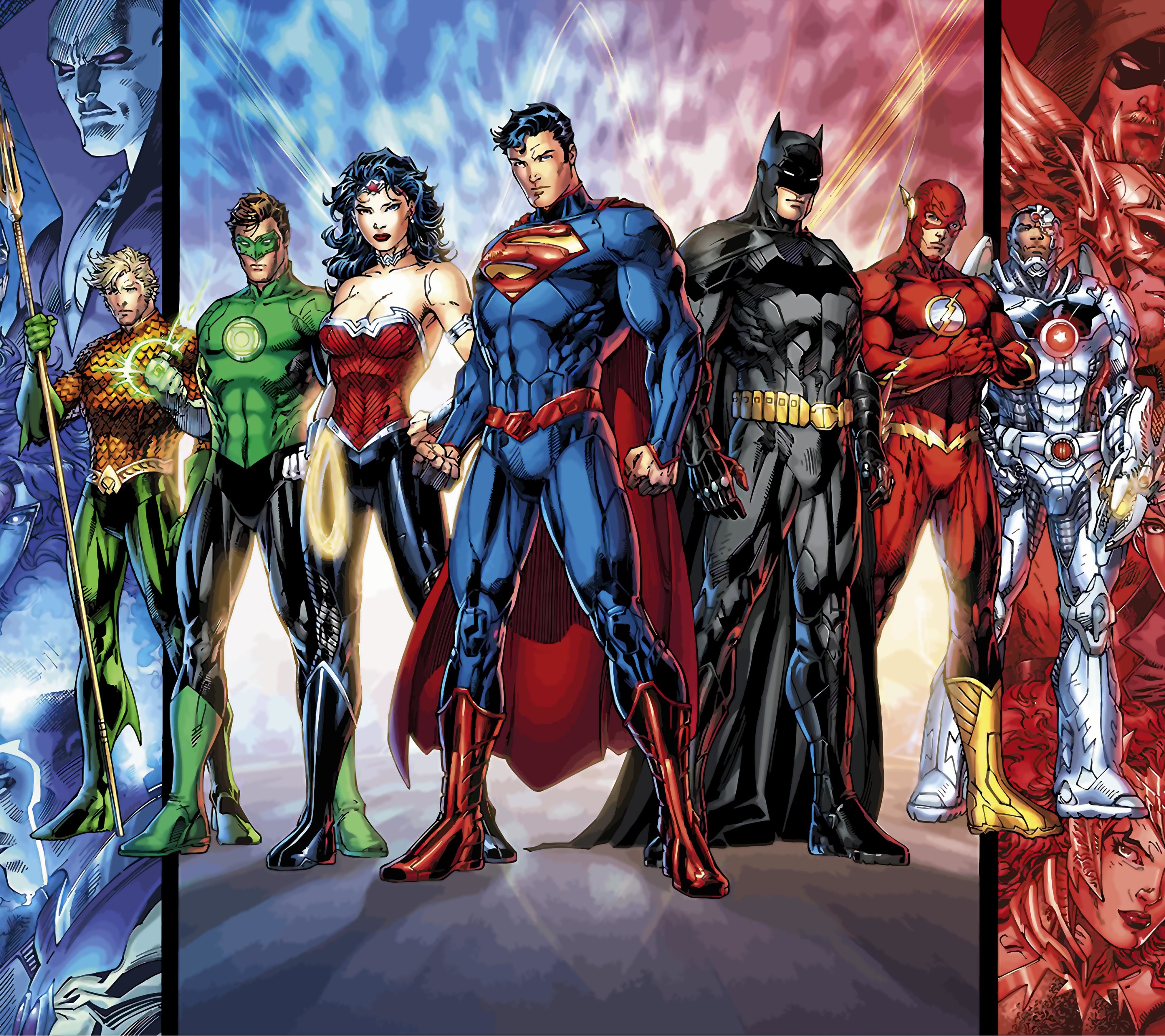 Free download wallpaper Batman, Superman, Green Lantern, Flash, Comics, Dc Comics, Aquaman, Wonder Woman, Cyborg (Dc Comics), Justice League on your PC desktop