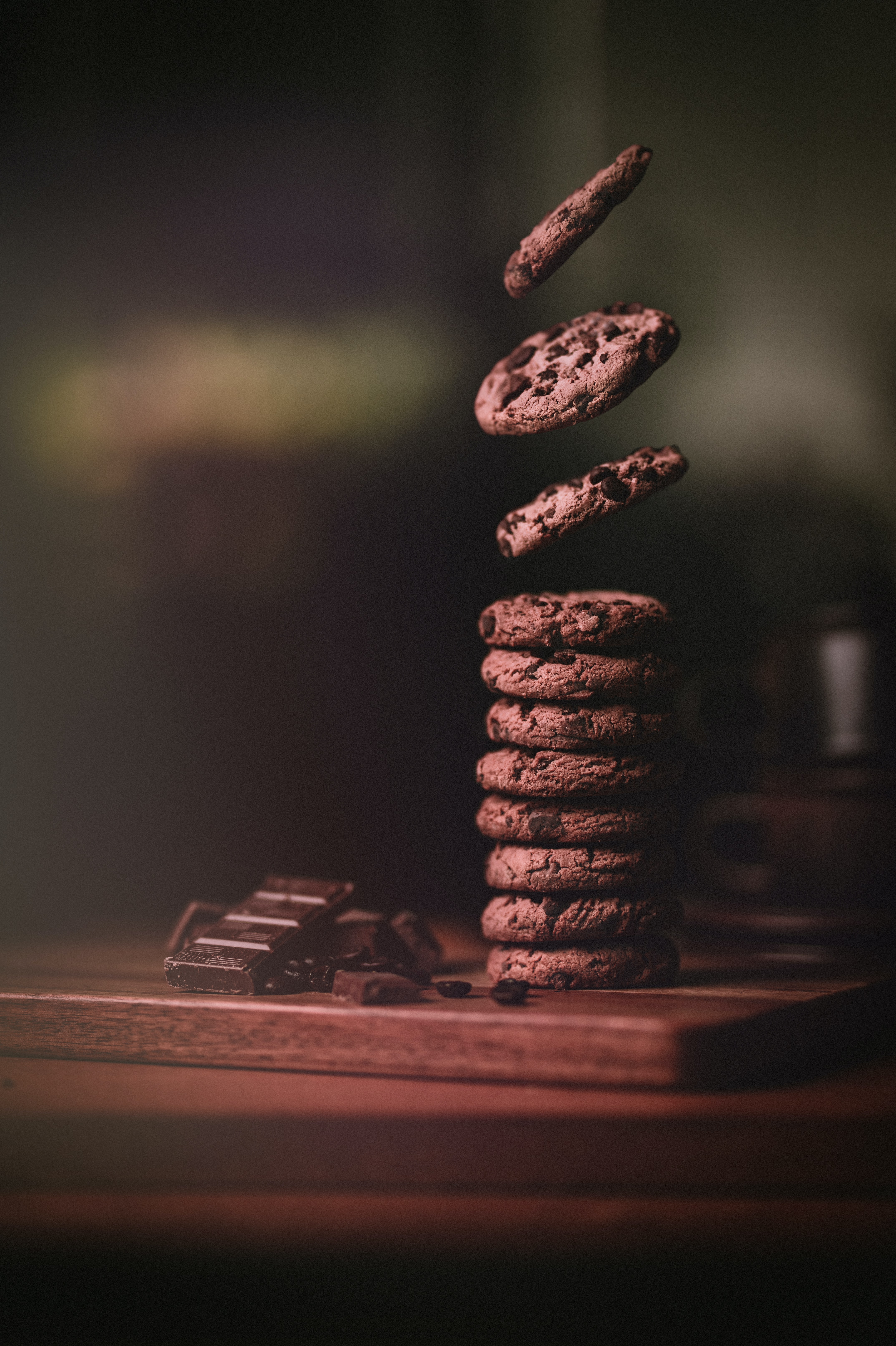 food, chocolate, baking, levitation, cookies, bakery products HD wallpaper