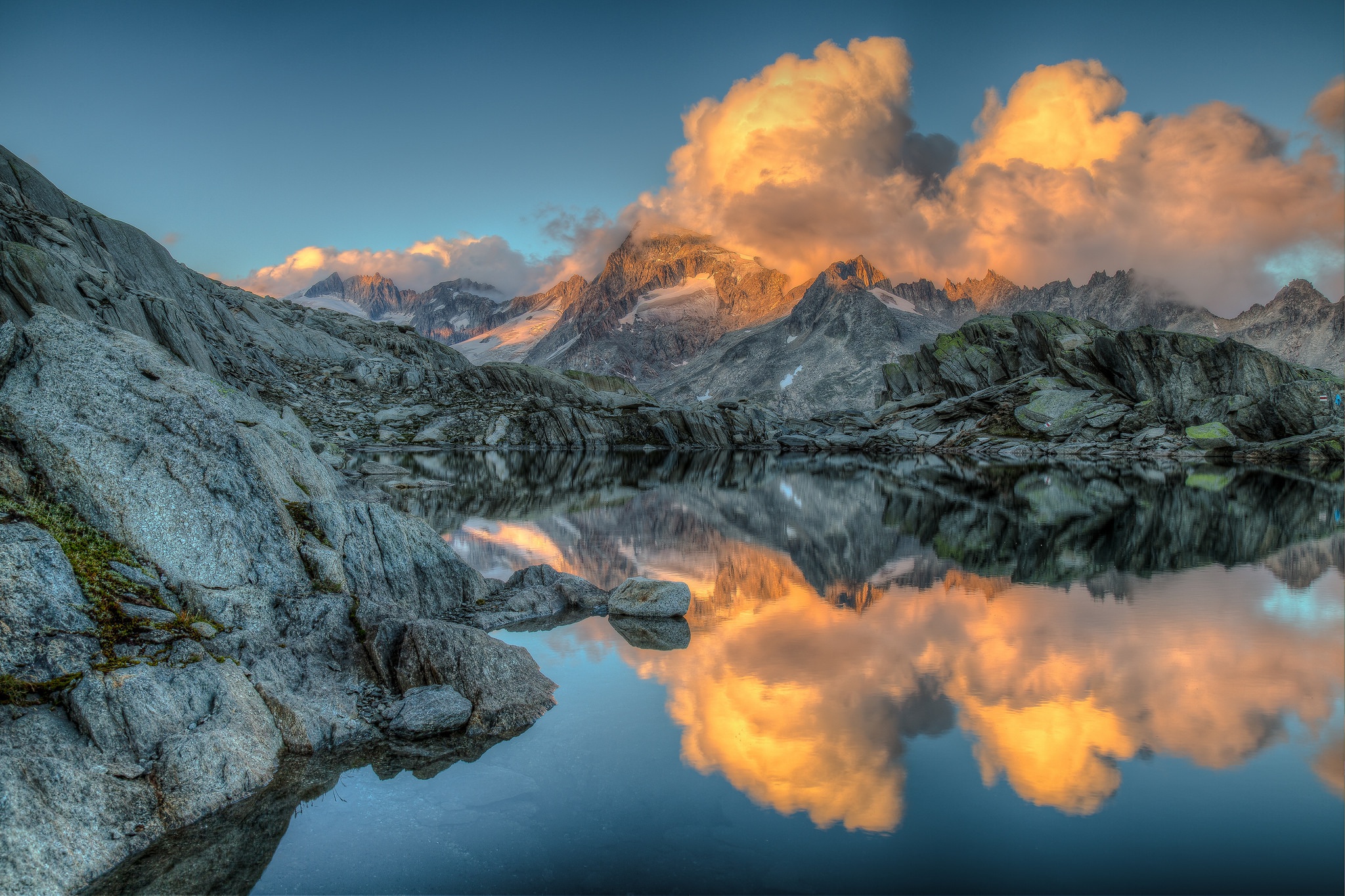 Free download wallpaper Nature, Mountain, Lake, Reflection, Earth, Cloud on your PC desktop