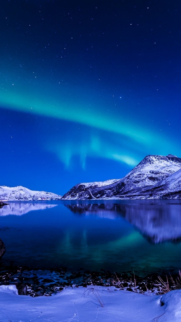 Descarga gratuita de fondo de pantalla para móvil de Cielo, Estrellas, Montaña, Aurora Boreal, Tierra/naturaleza.