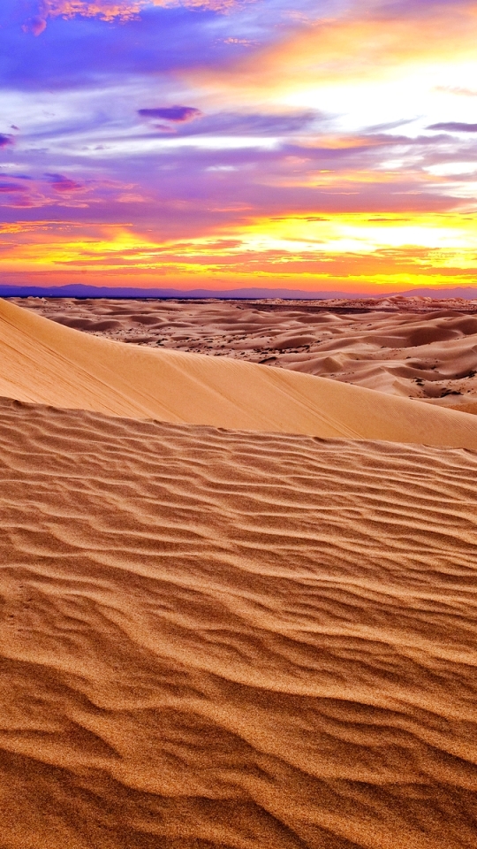 Скачати мобільні шпалери Пісок, Пустеля, Земля, Дюна, Хмара, Захід Сонця безкоштовно.