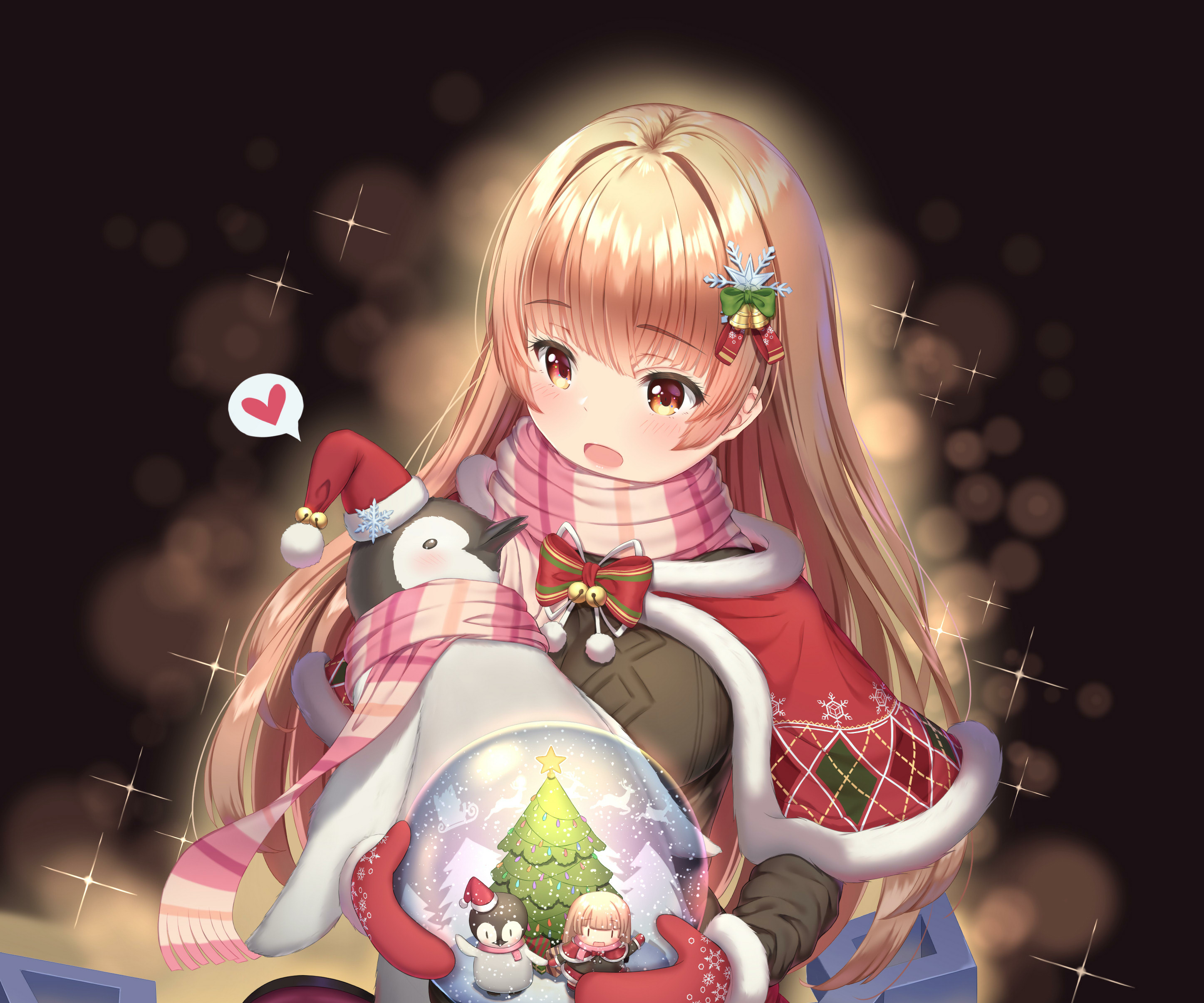 Download mobile wallpaper Anime, Christmas, Girl for free.