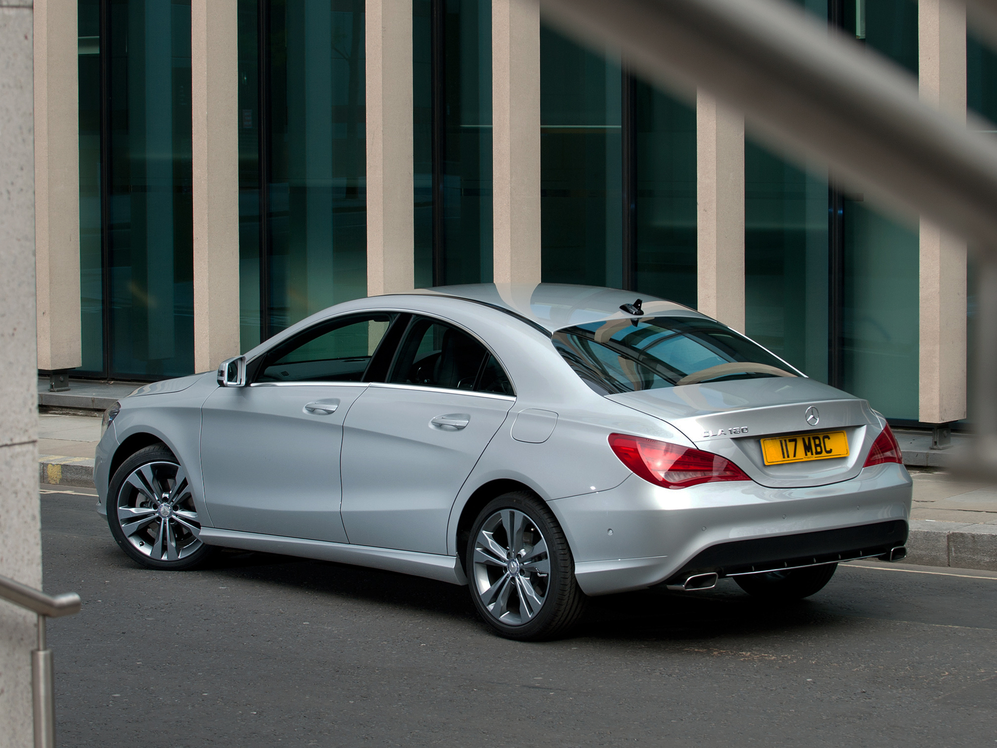 Windows Backgrounds cars, back view, rear view, mercedes benz, silver, silvery, cla 180