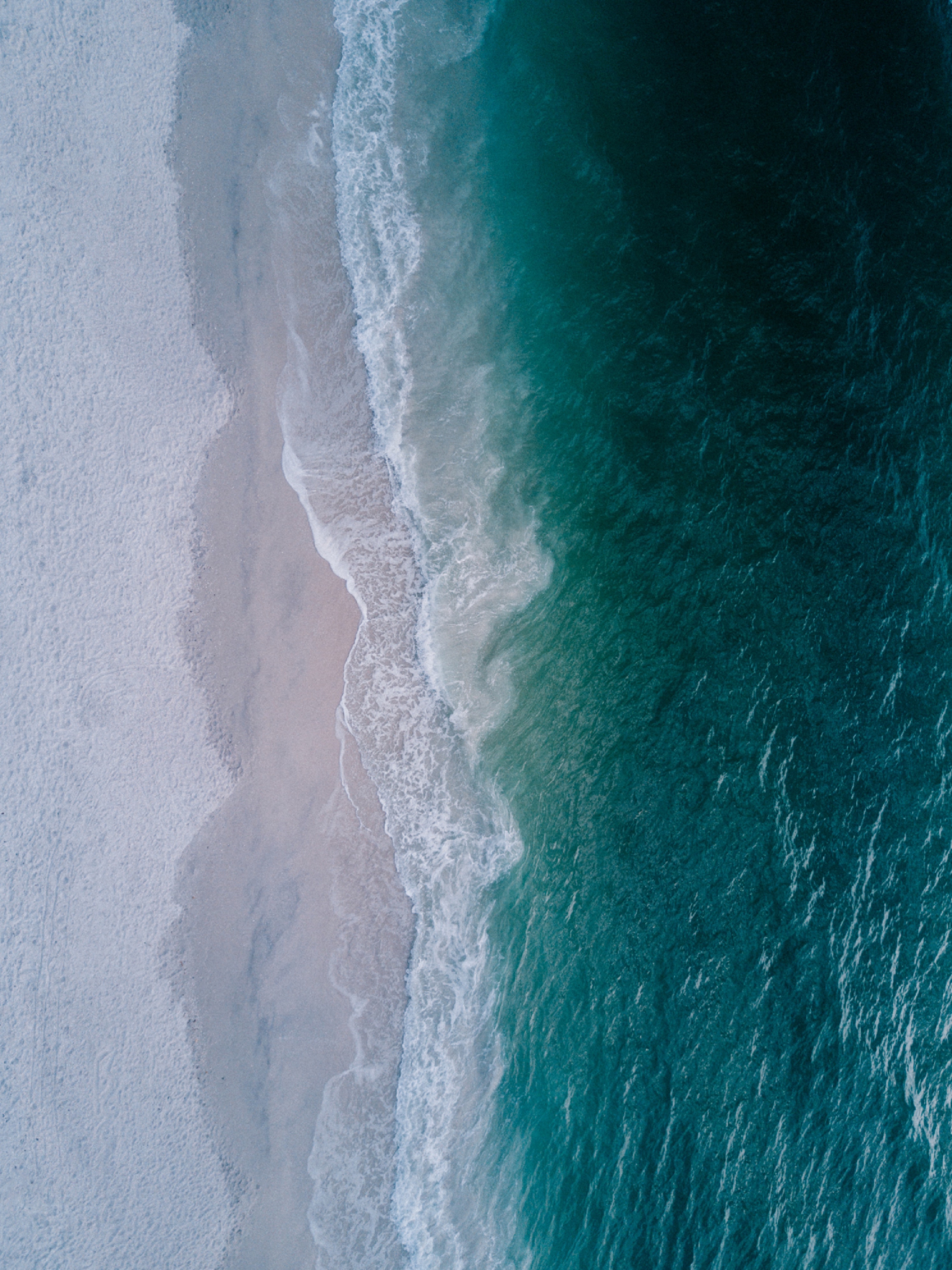 Download mobile wallpaper Sea, Surf, View From Above, Wave, Nature, Beach for free.
