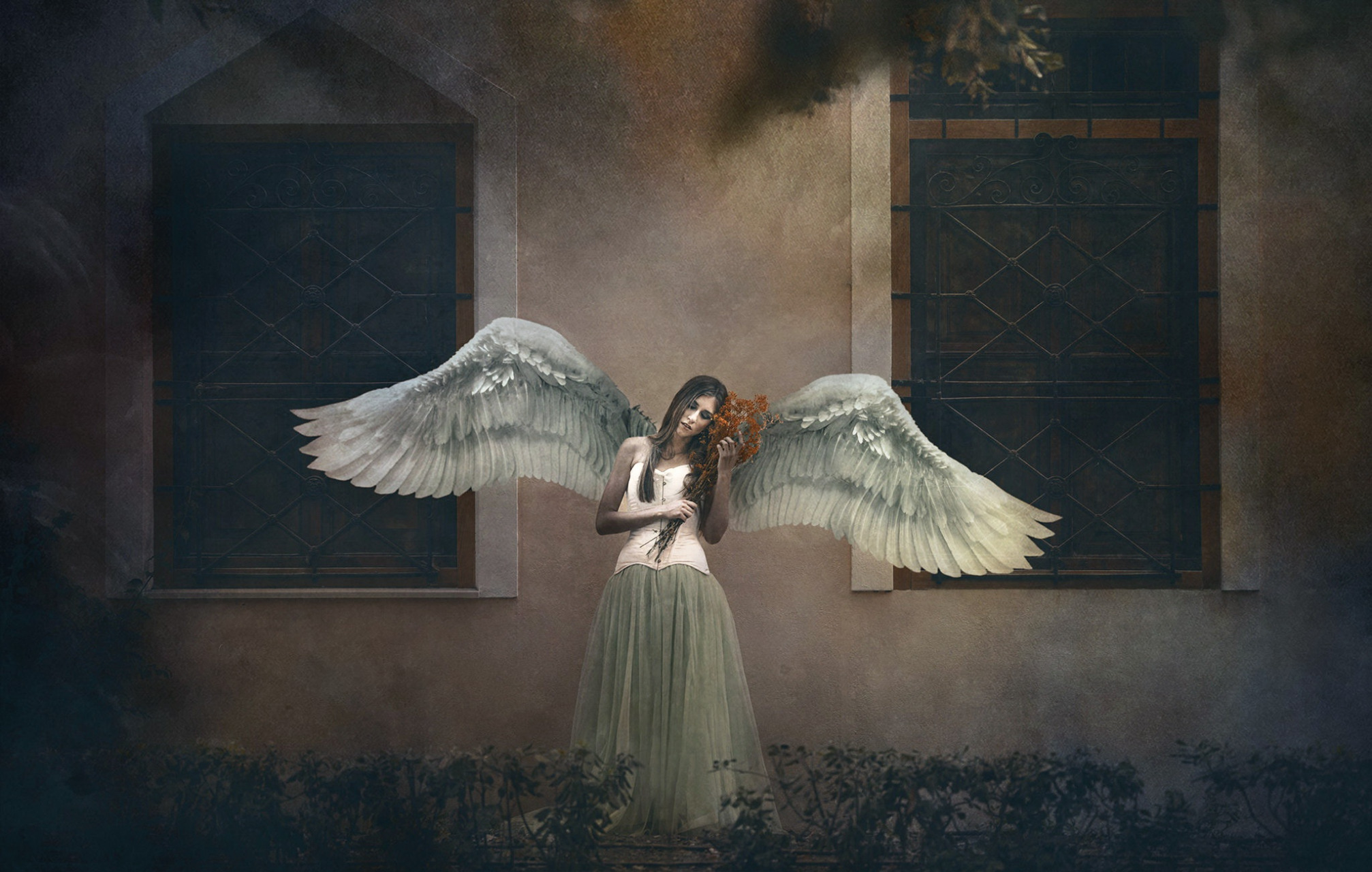 Free download wallpaper Fantasy, Window, Wings, Angel on your PC desktop