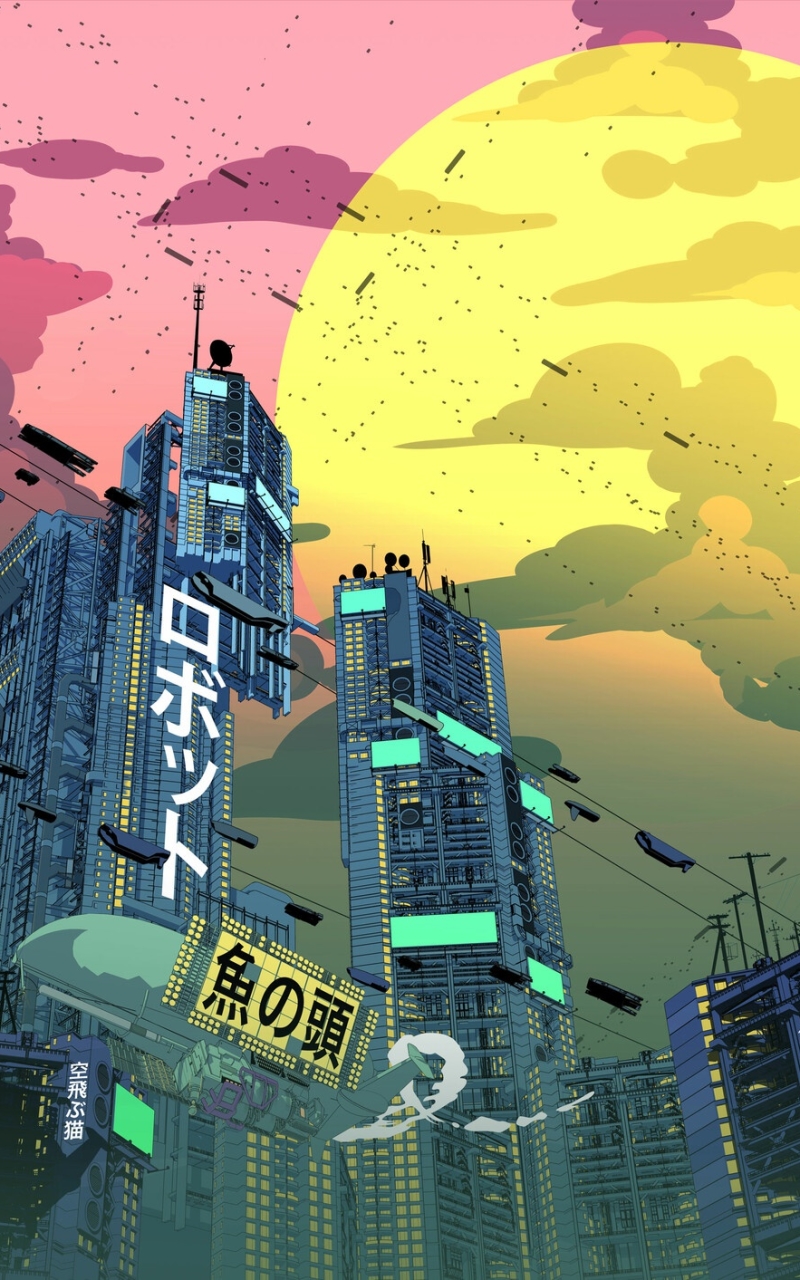 Download mobile wallpaper City, Skyscraper, Building, Sci Fi, Japanese, Futuristic for free.