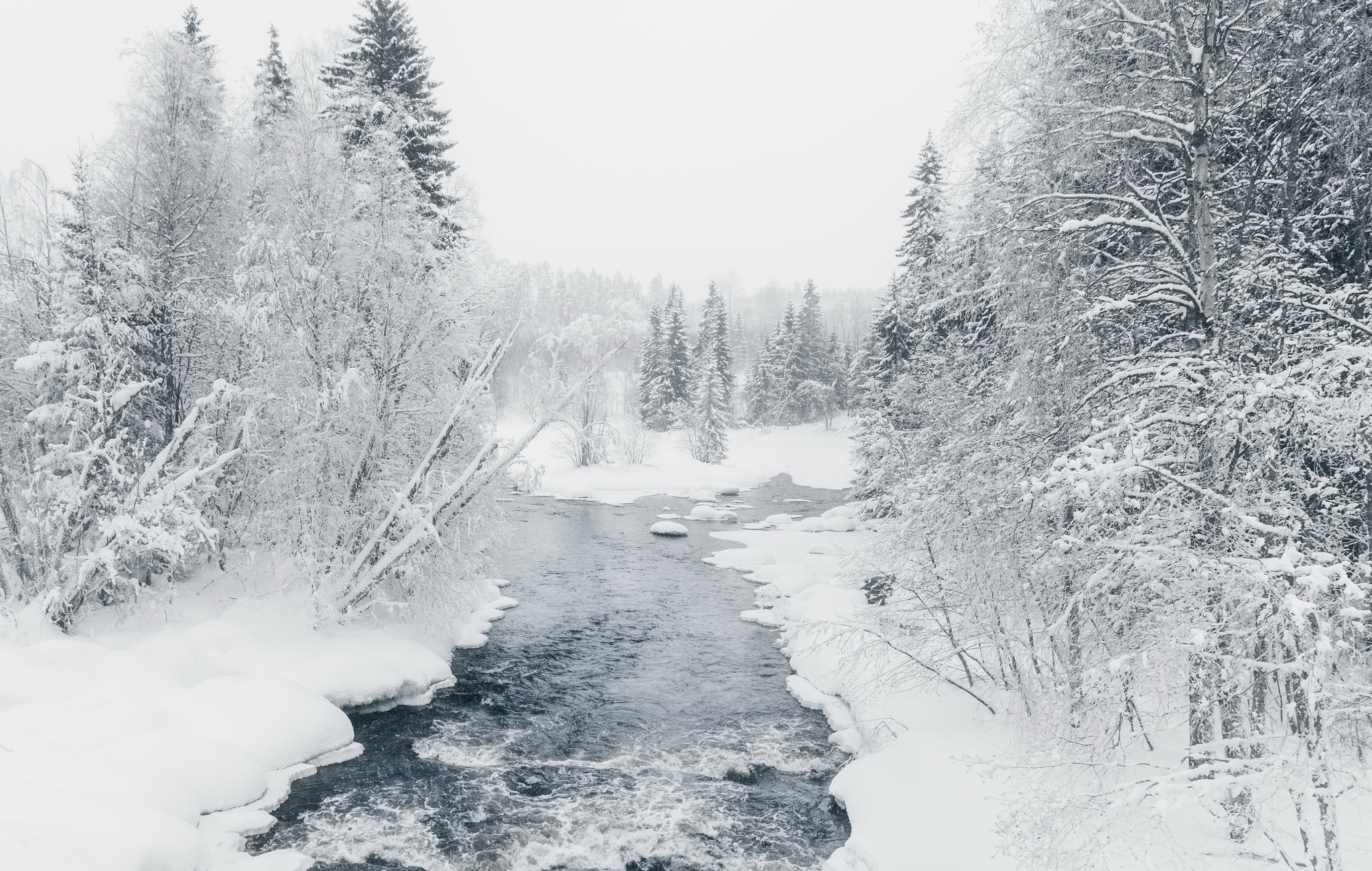 PCデスクトップに冬, 自然, 川, 雪, 地球画像を無料でダウンロード