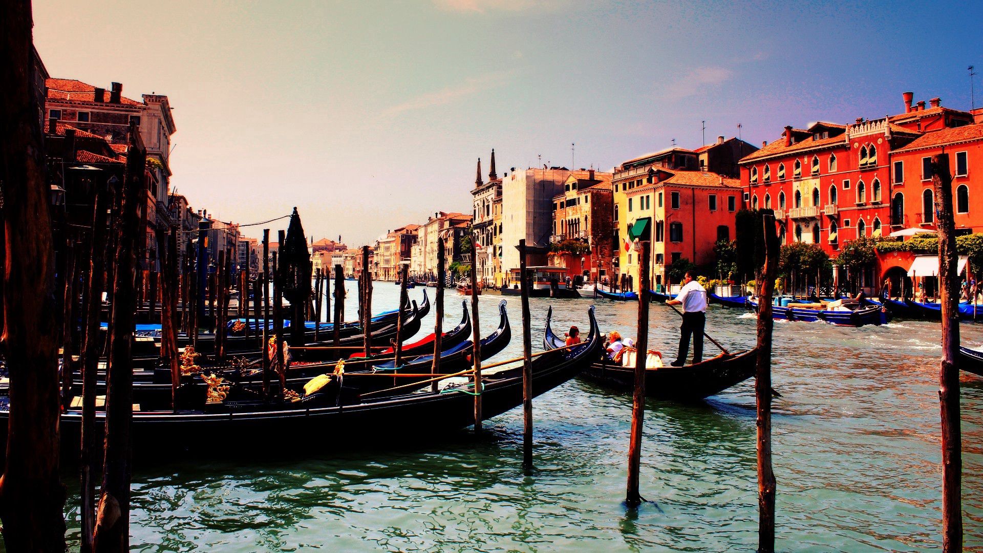 65319 скачать картинку венеция, италия, города, река, гондолы - обои и заставки бесплатно