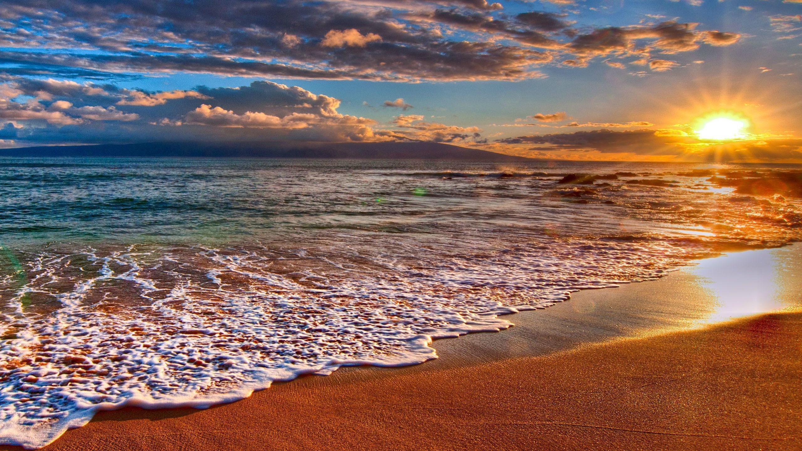 Download mobile wallpaper Sunset, Sky, Sun, Beach, Sand, Ocean, Sunrise, Earth for free.