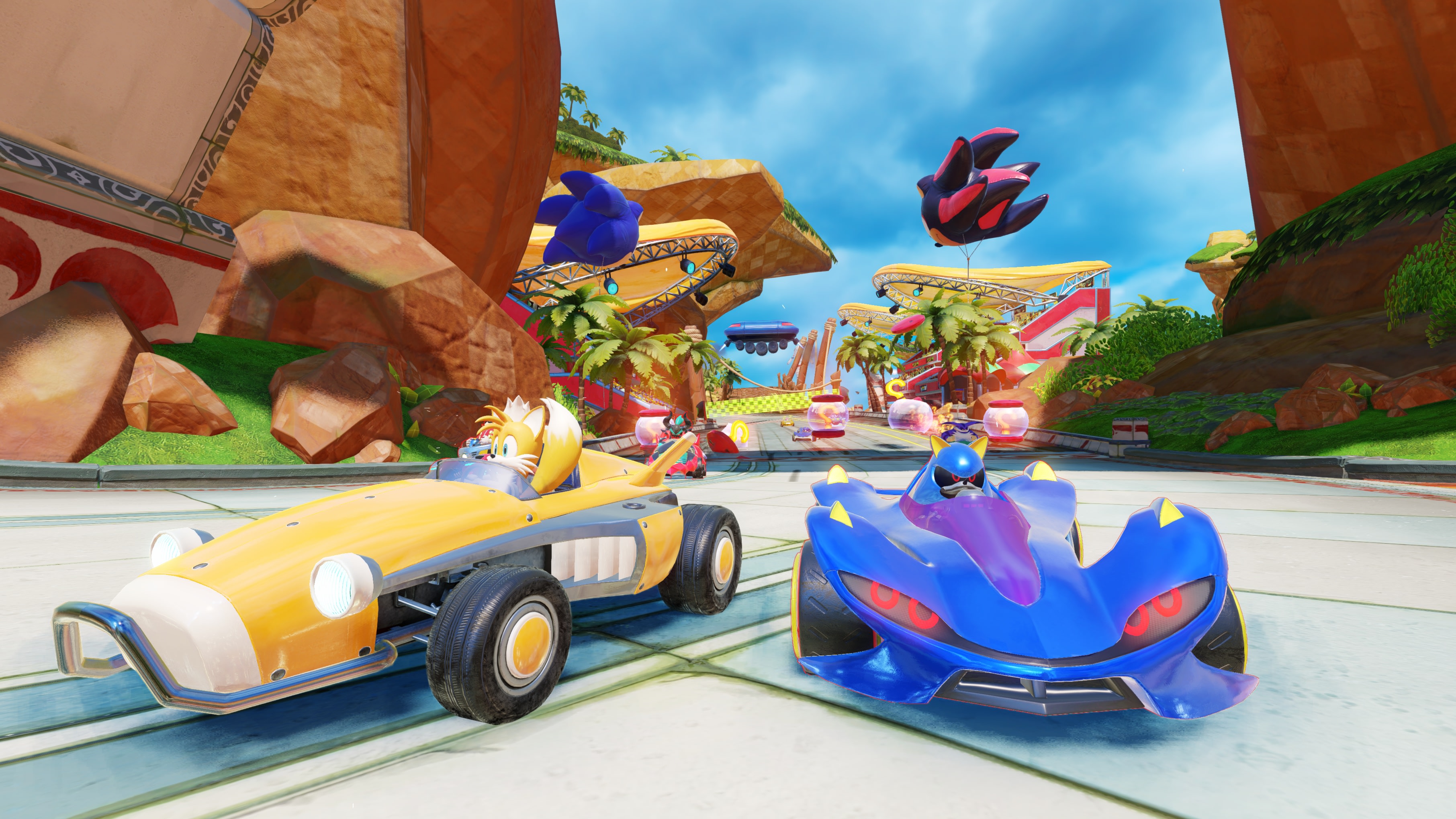 video game, team sonic racing, big the cat, metal sonic, miles 'tails' prower, zavok (sonic the hedgehog)