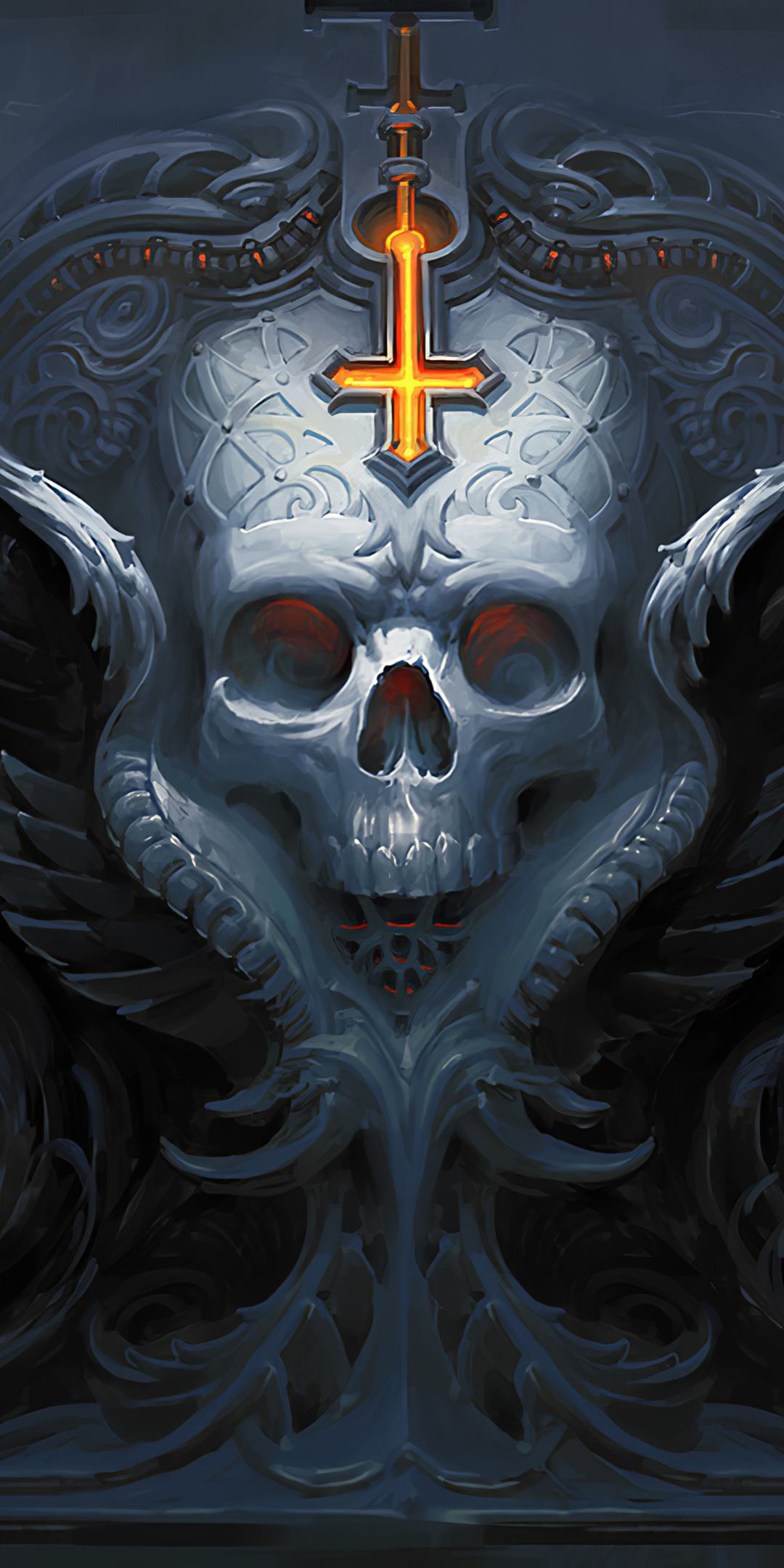 Download mobile wallpaper Dark, Skull for free.