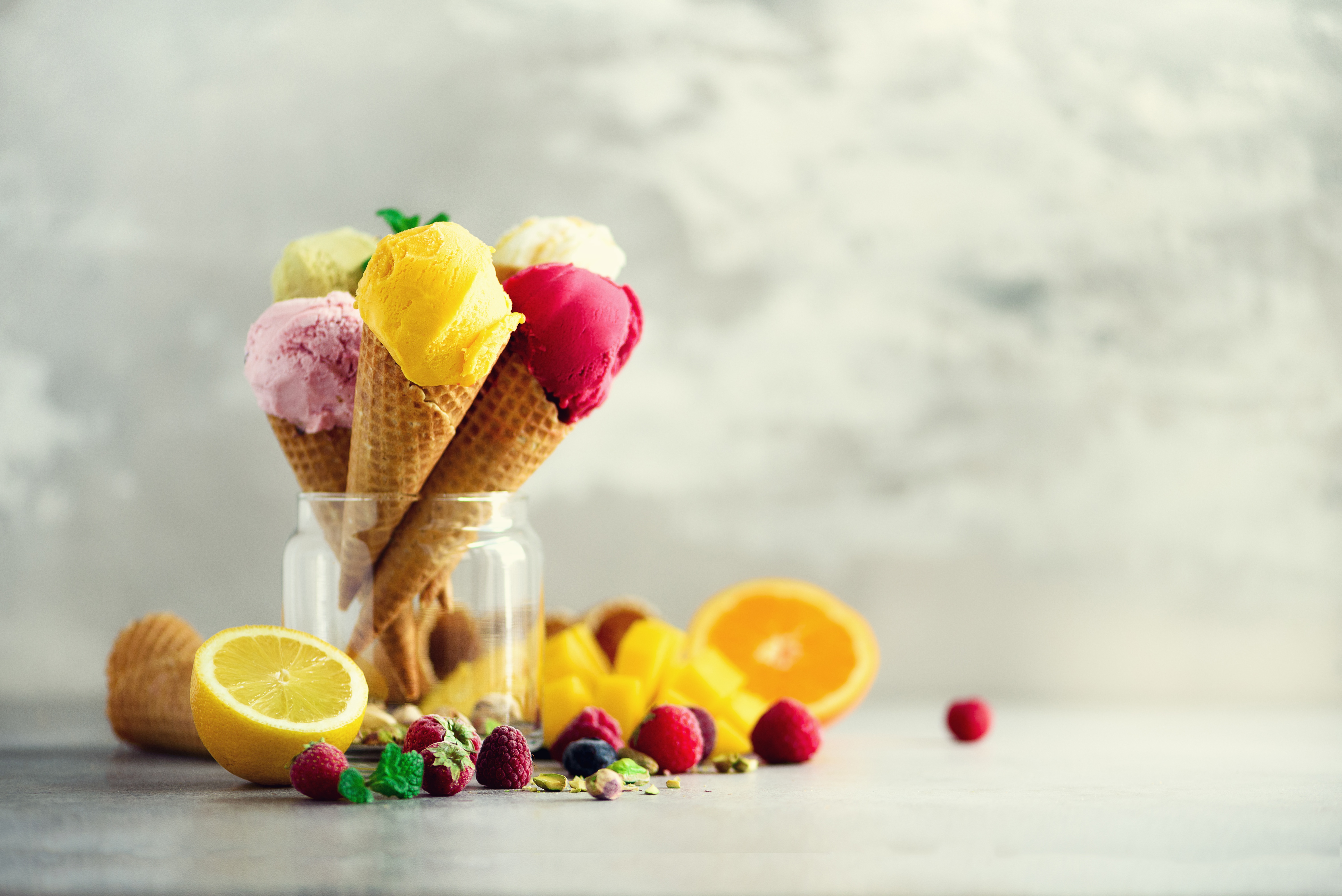 Download mobile wallpaper Food, Ice Cream, Still Life, Berry, Waffle Cone for free.