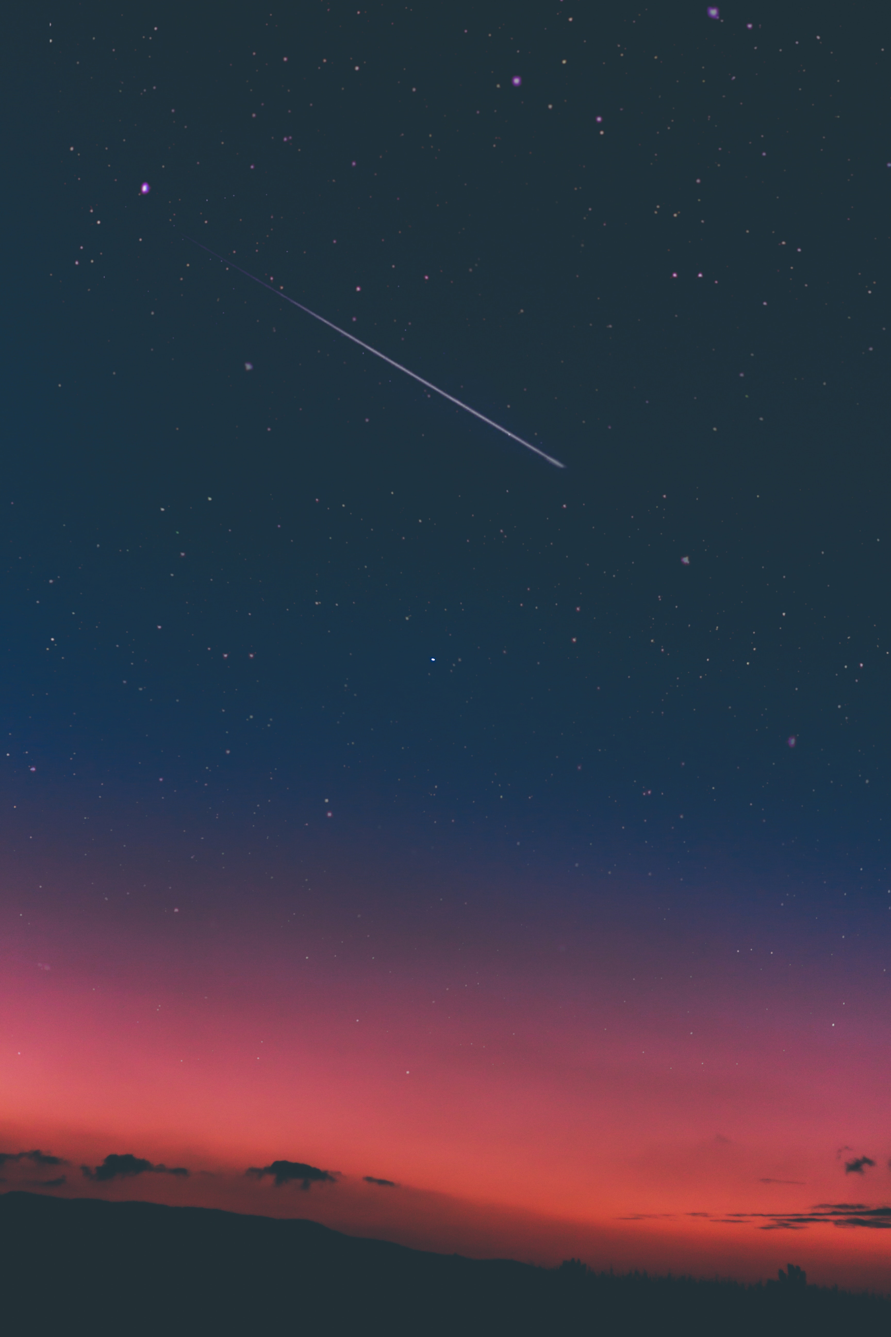 Free download wallpaper Nature, Sky, Sunset, Fog, Mountains, Stars on your PC desktop