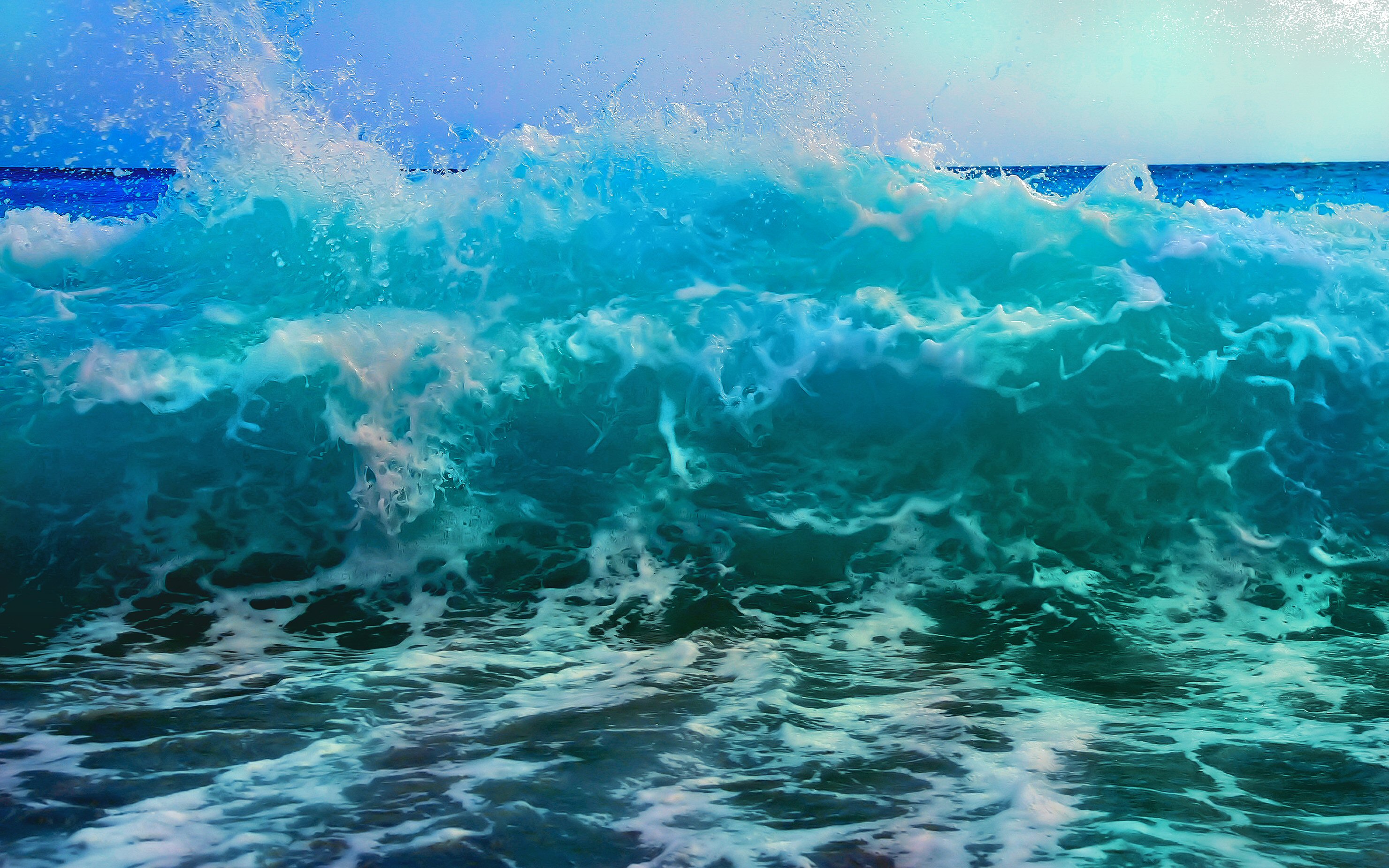 564712 descargar fondo de pantalla mar, ola, tierra/naturaleza, azul, horizonte, océano, chapoteo, agua: protectores de pantalla e imágenes gratis