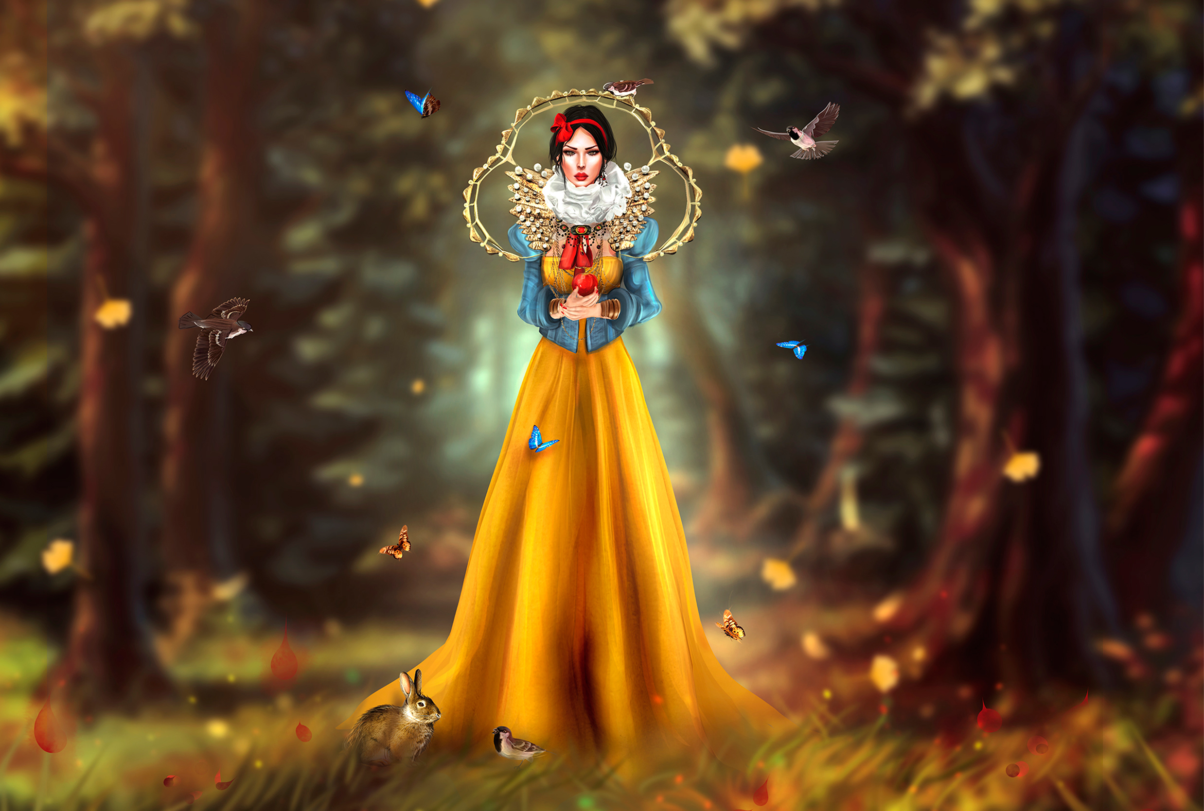 Download mobile wallpaper Fantasy, Butterfly, Snow White, Movie for free.